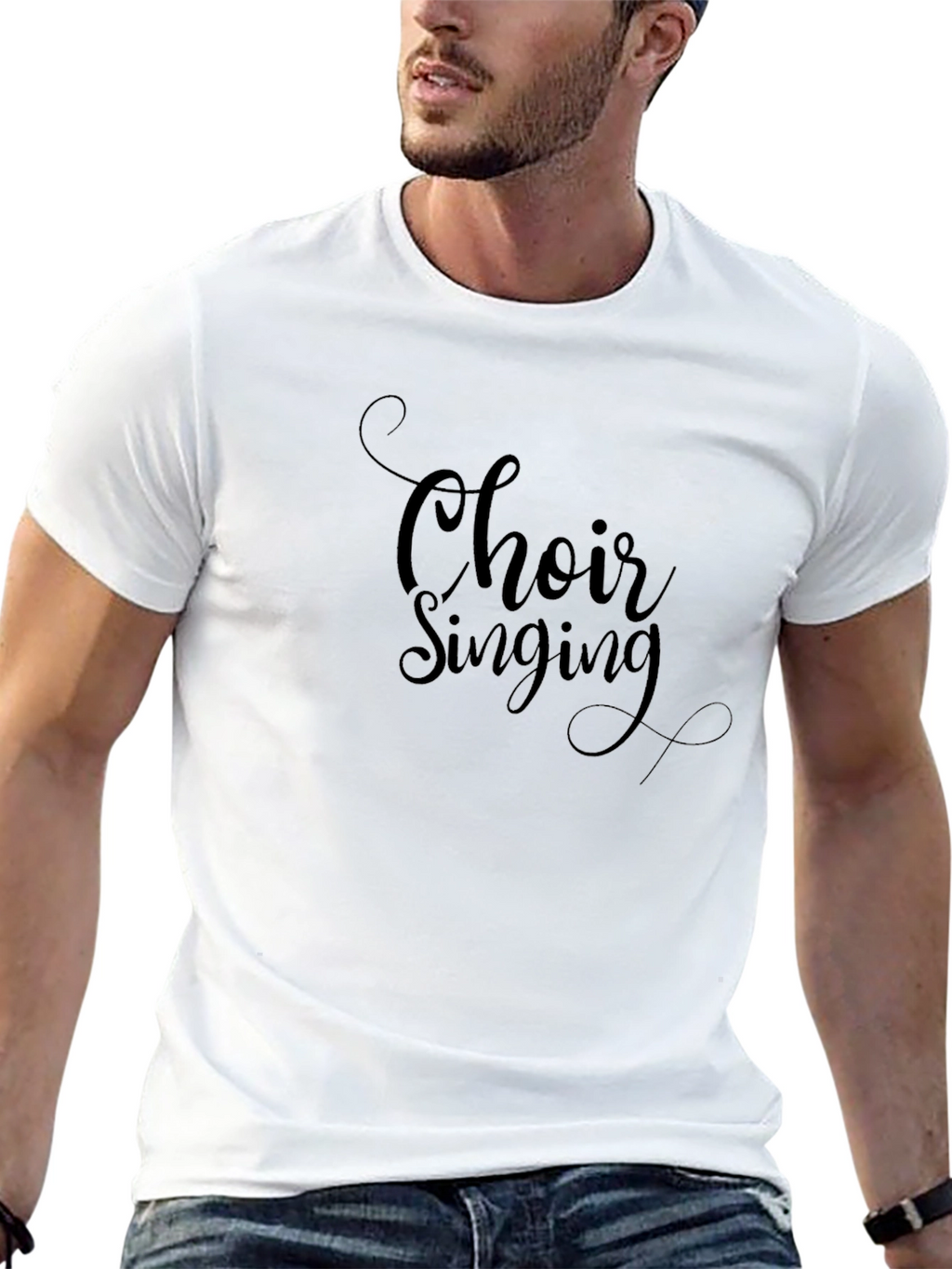 Choir Singing Black Graphic Tee Shirt