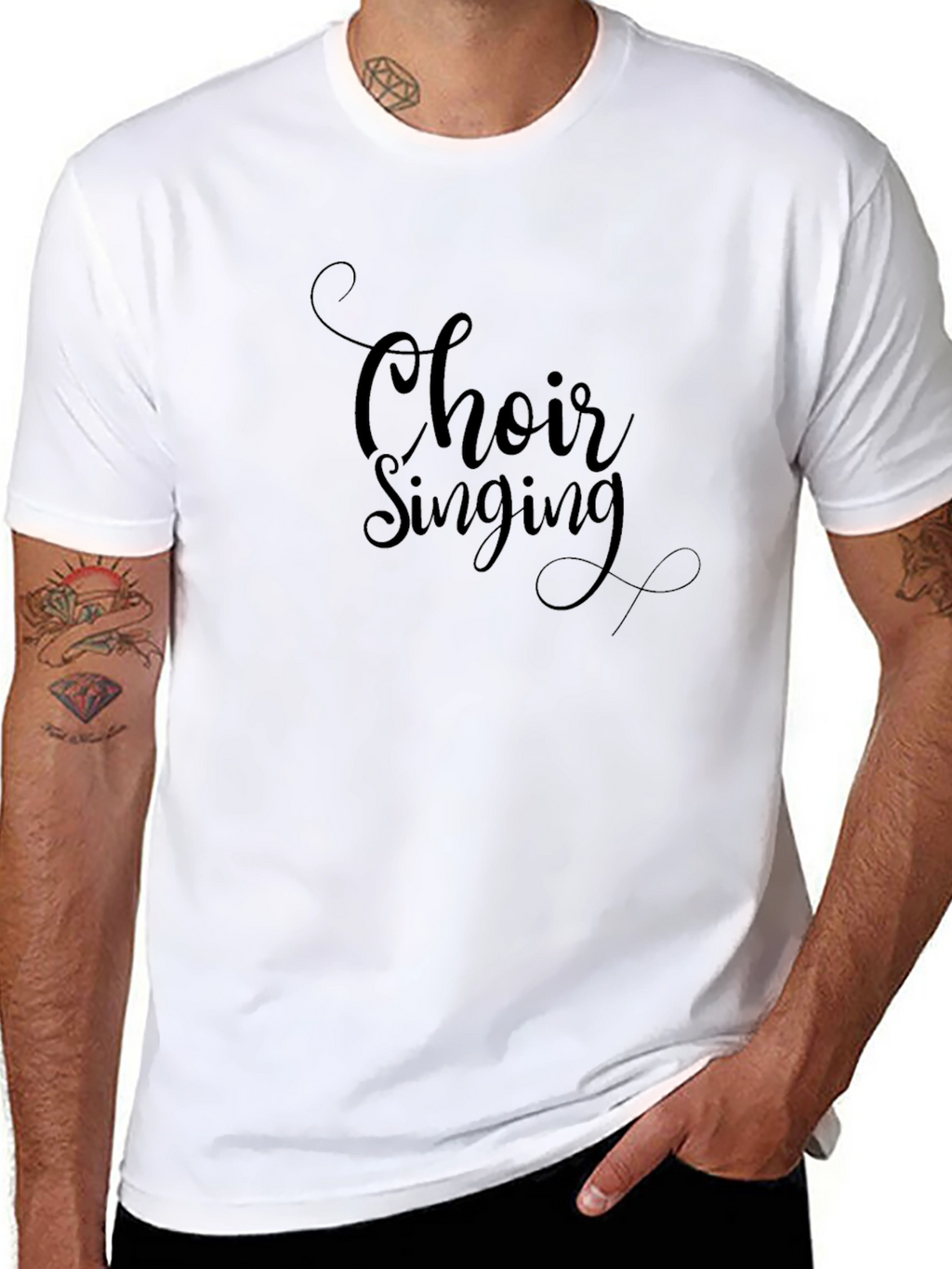 Choir Singing Black Graphic Tee Shirt