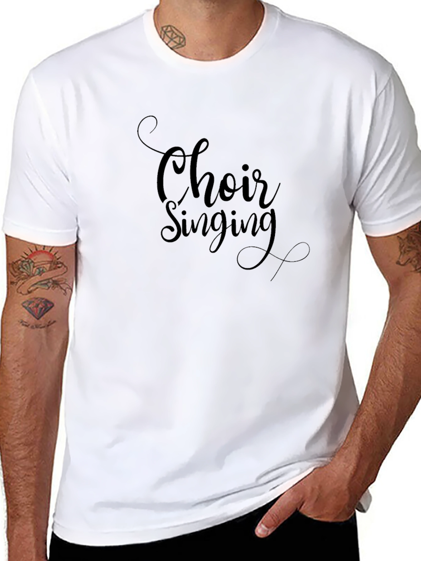 Choir Singing Black Graphic Tee Shirt