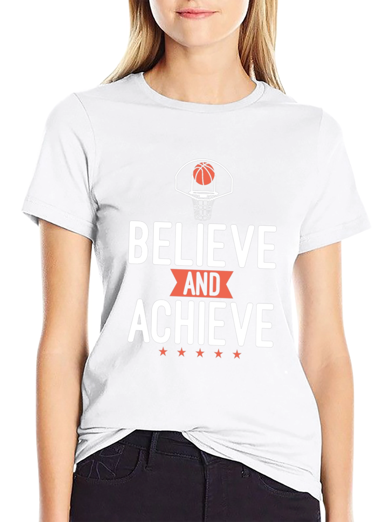 Believe and Achieve Basketball Graphic Tee