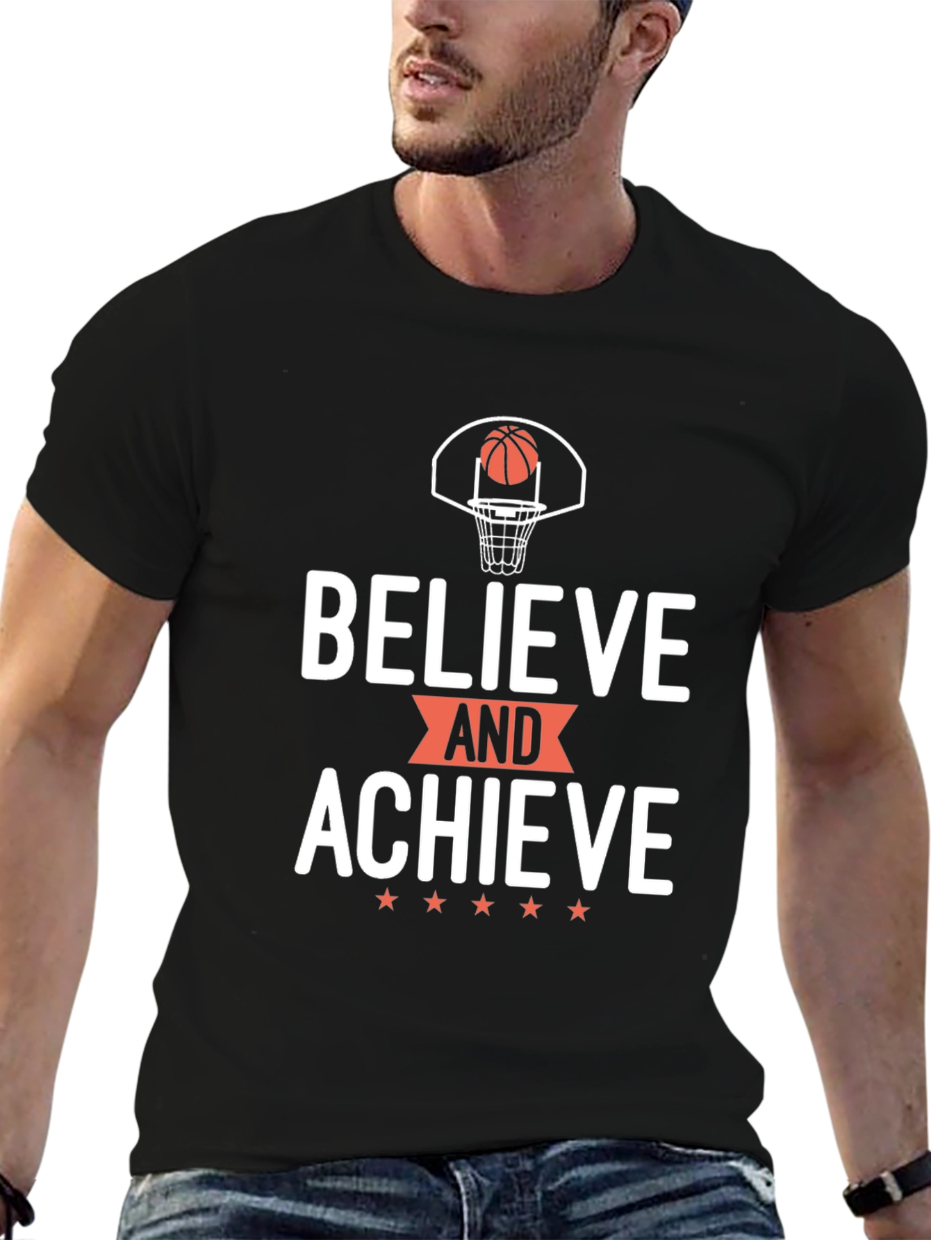 Believe and Achieve Basketball Graphic Tee