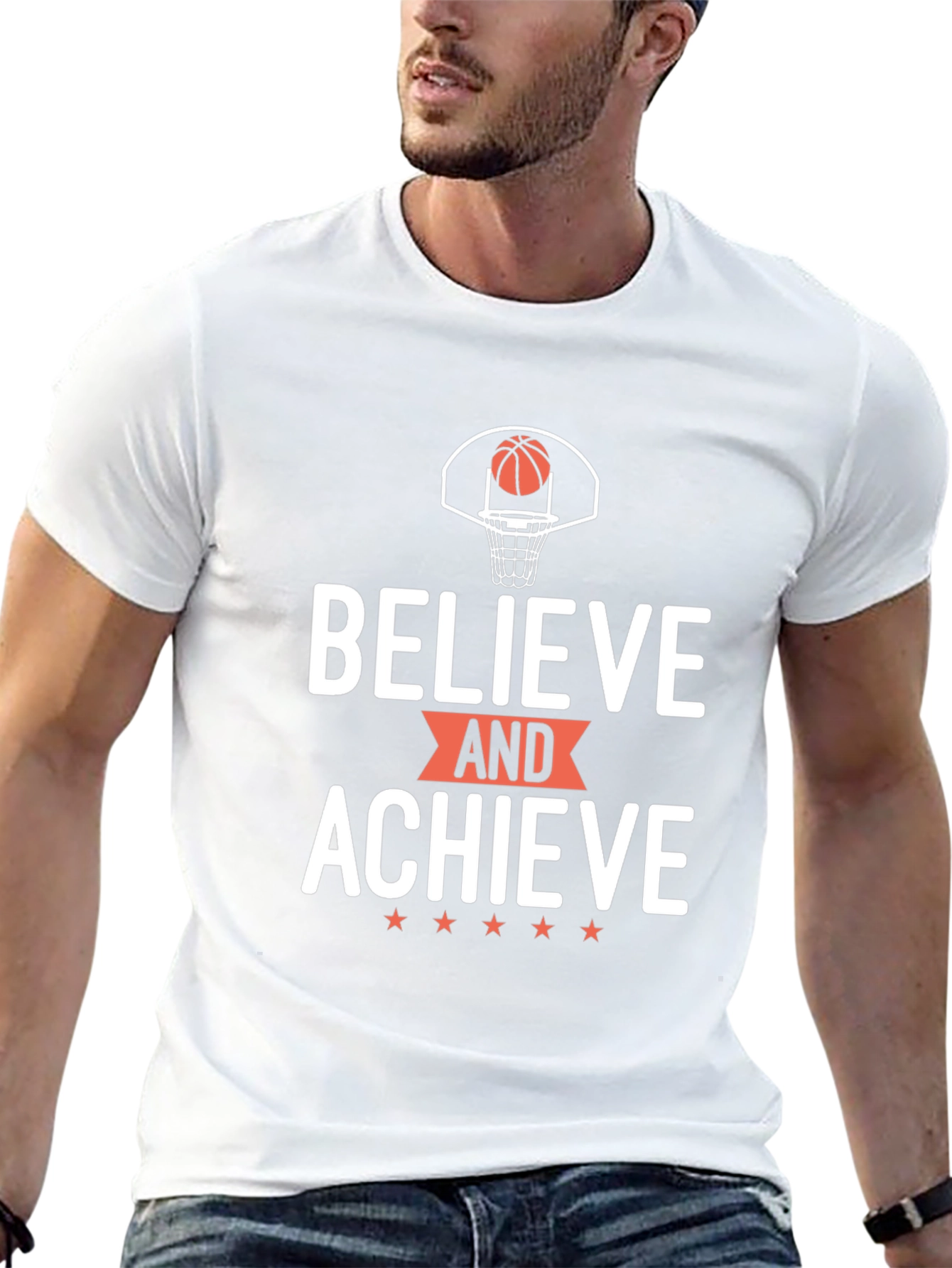 Believe and Achieve Basketball Graphic Tee