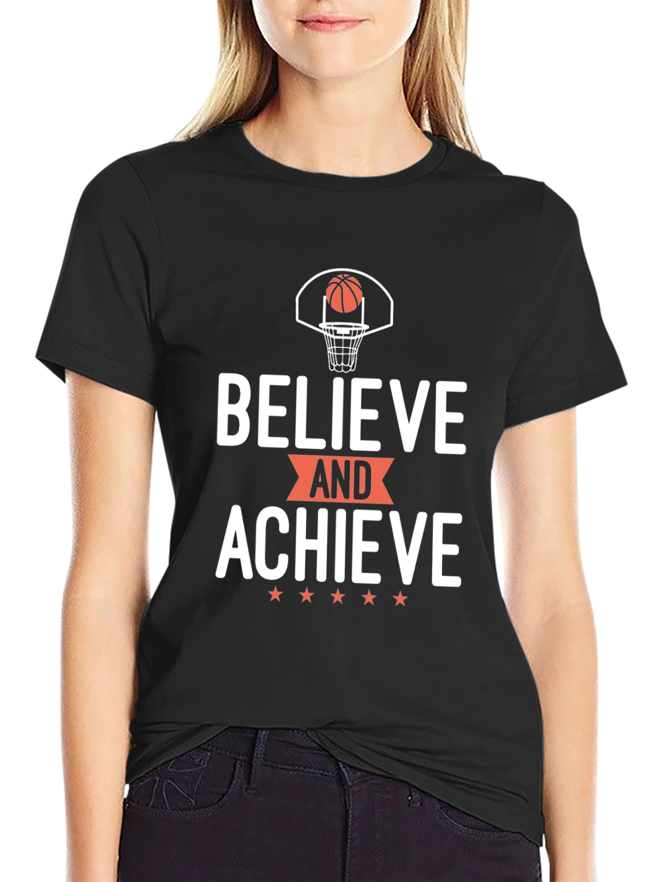 Believe and Achieve Basketball Graphic Tee