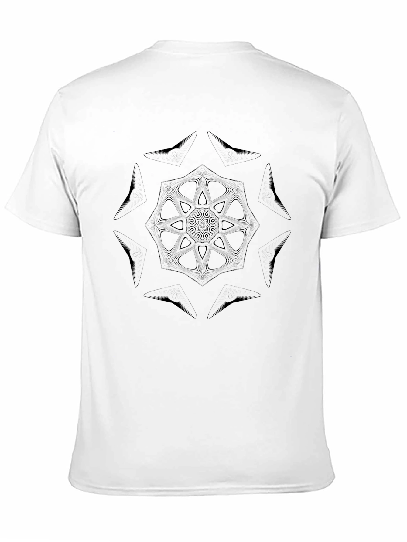 Black Mandala Graphic Print Crew Neck T-Shirt