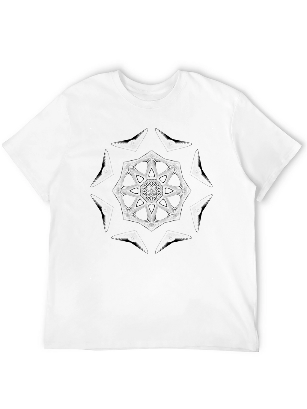 Black Mandala Graphic Print Crew Neck T-Shirt