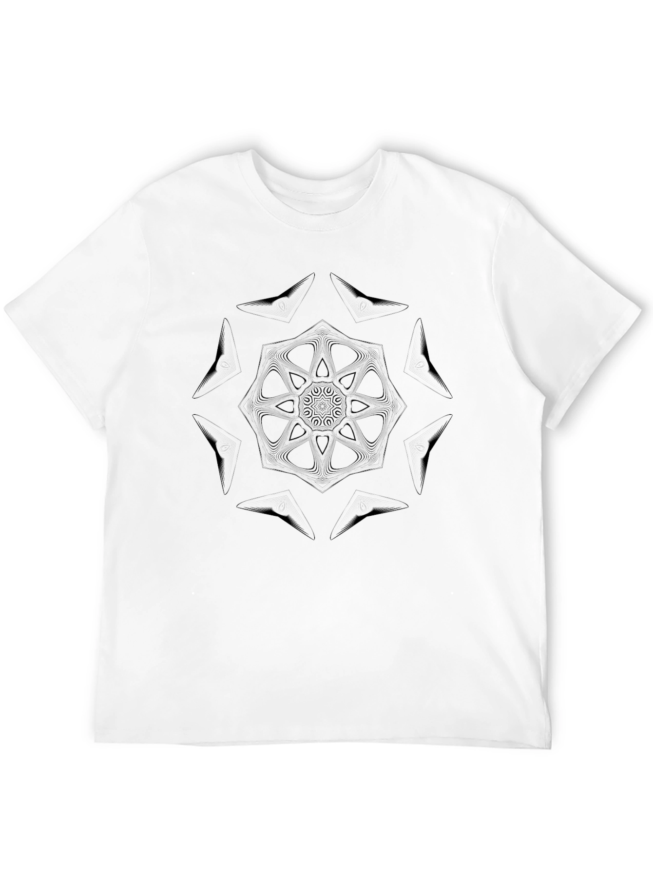 Black Mandala Graphic Print Crew Neck T-Shirt
