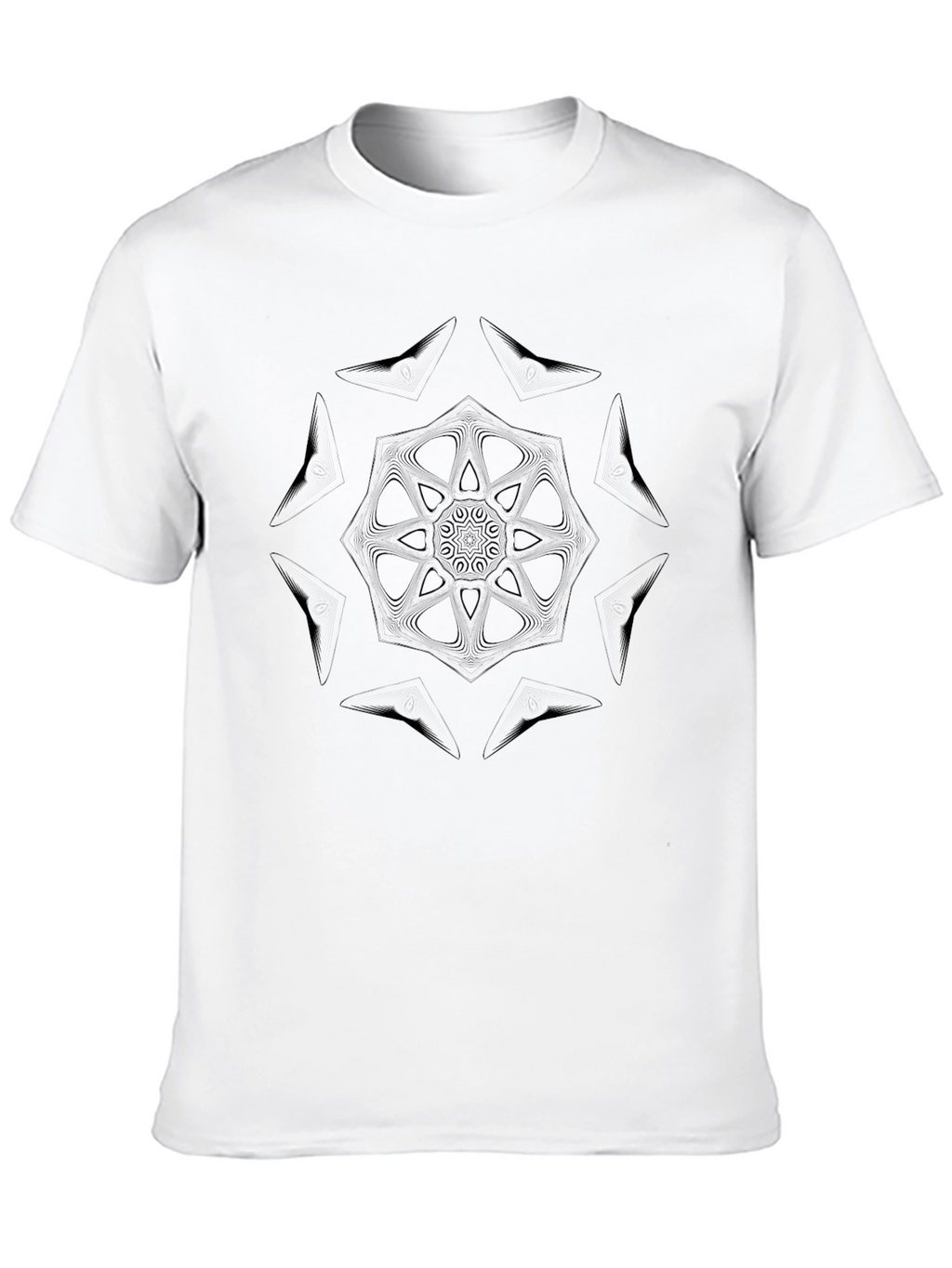 Black Mandala Graphic Print Crew Neck T-Shirt