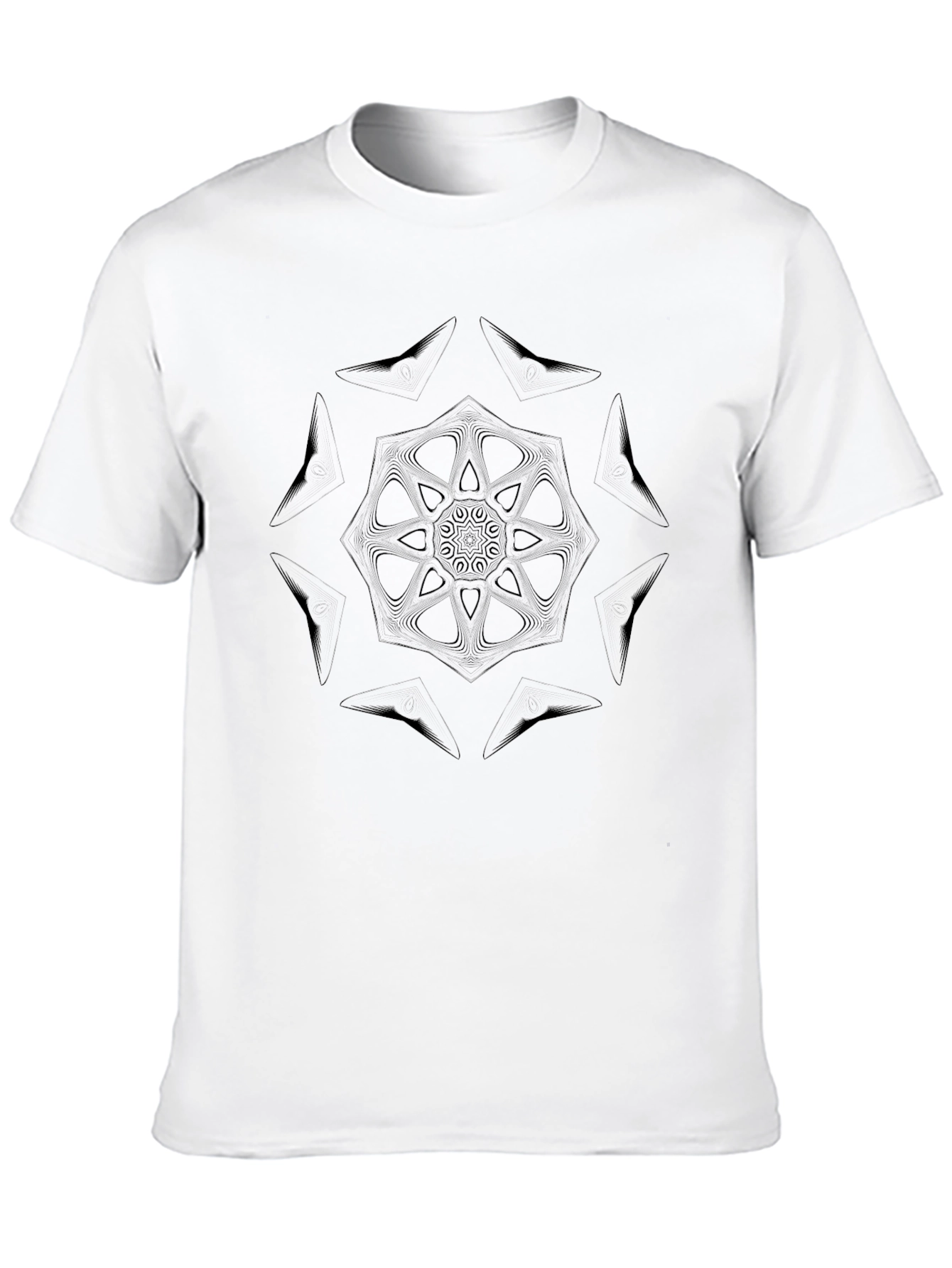 Black Mandala Graphic Print Crew Neck T-Shirt