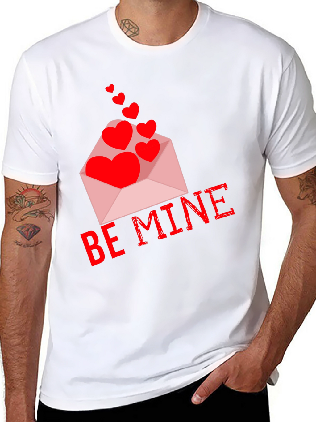 Be Mine Valentines Day Heart Envelope T-Shirt