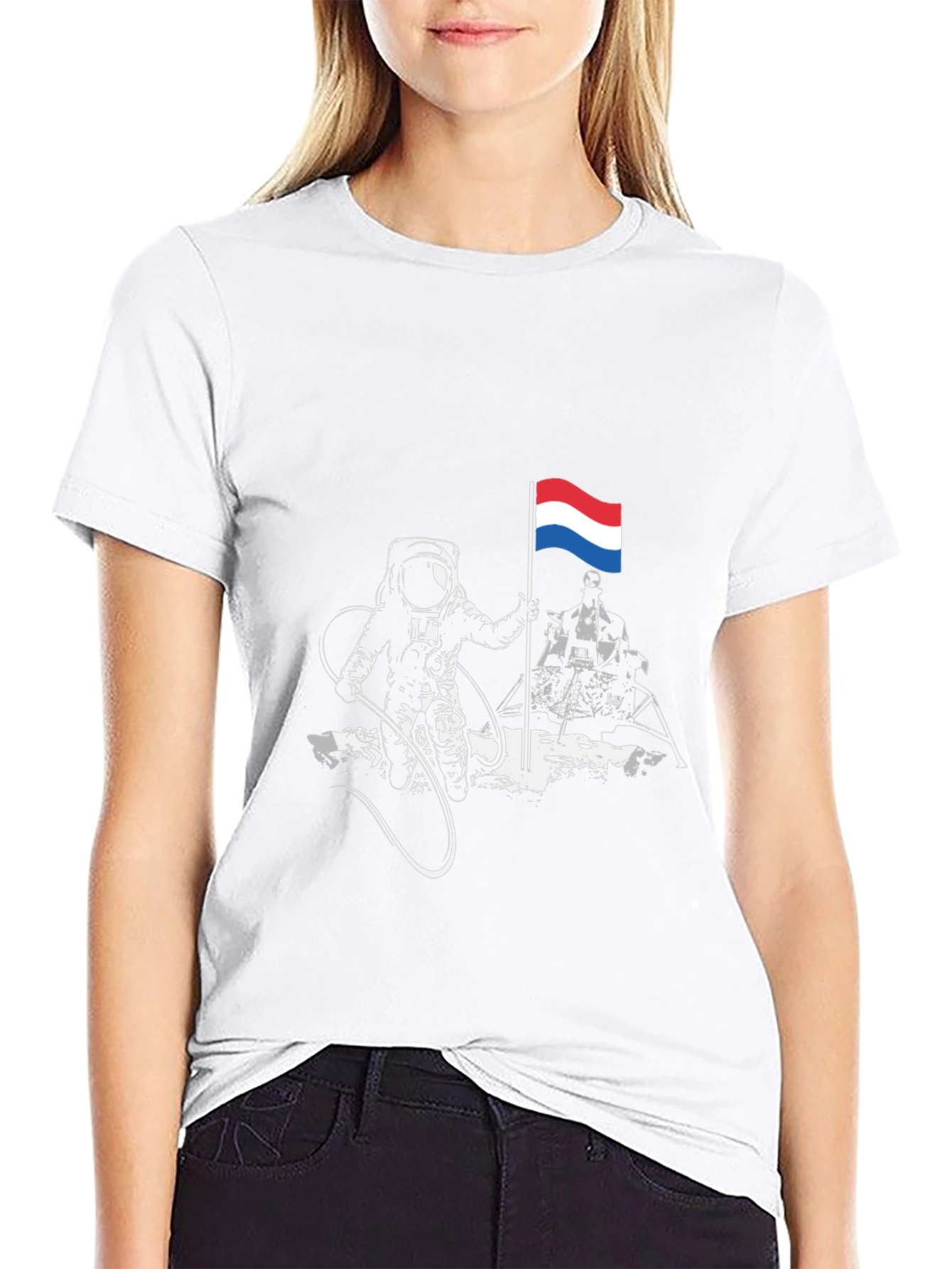 Astronaut Flag T-Shirt - Space Exploration Tee