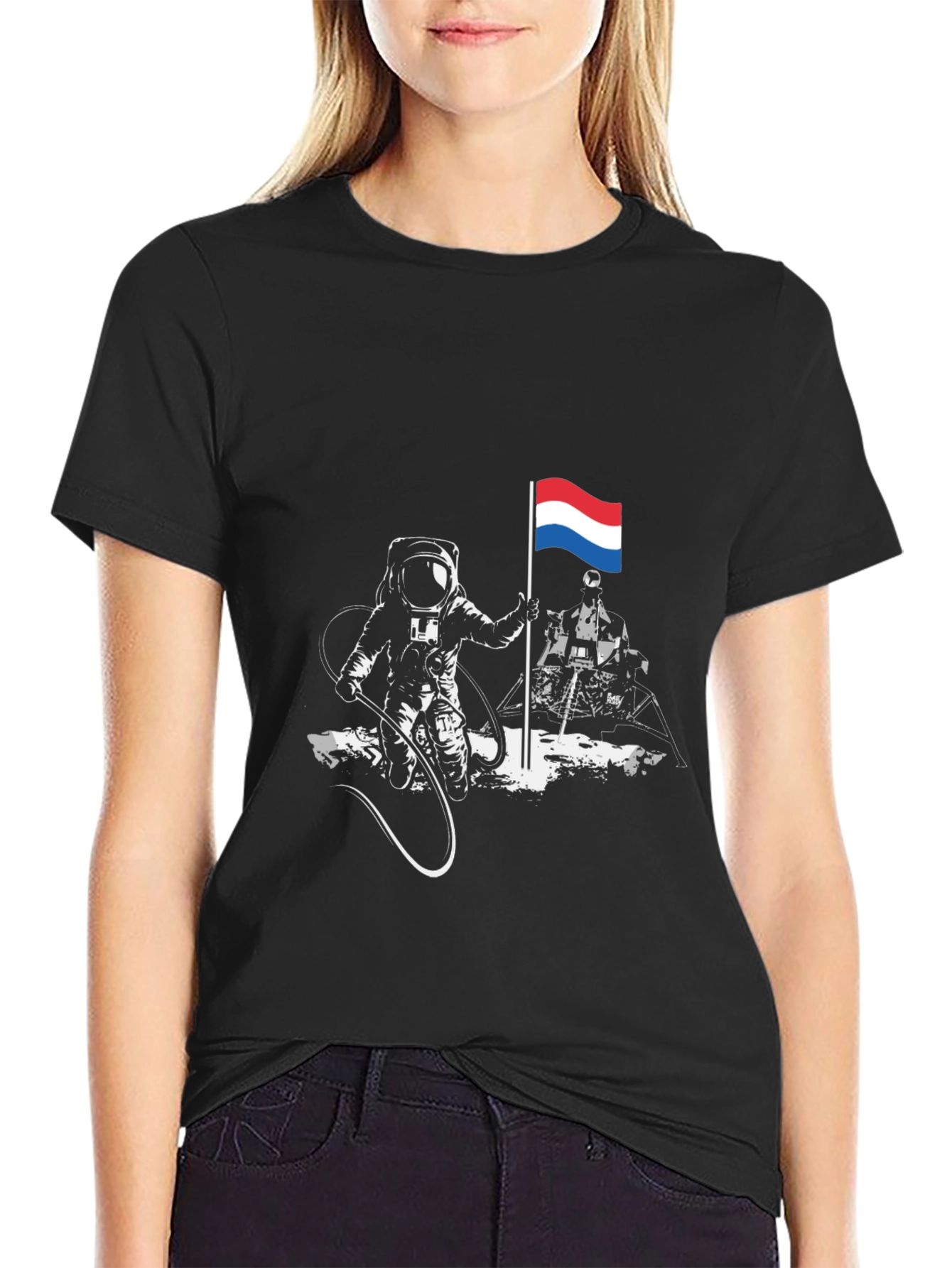 Astronaut Flag T-Shirt - Space Exploration Tee