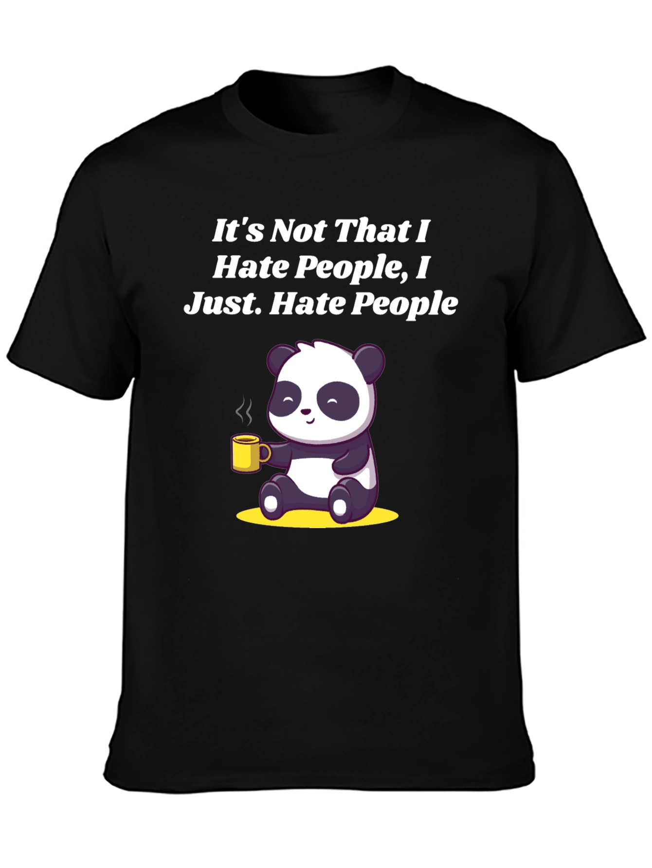 Hate People Panda Graphic Tee - Funny Soft Cotton