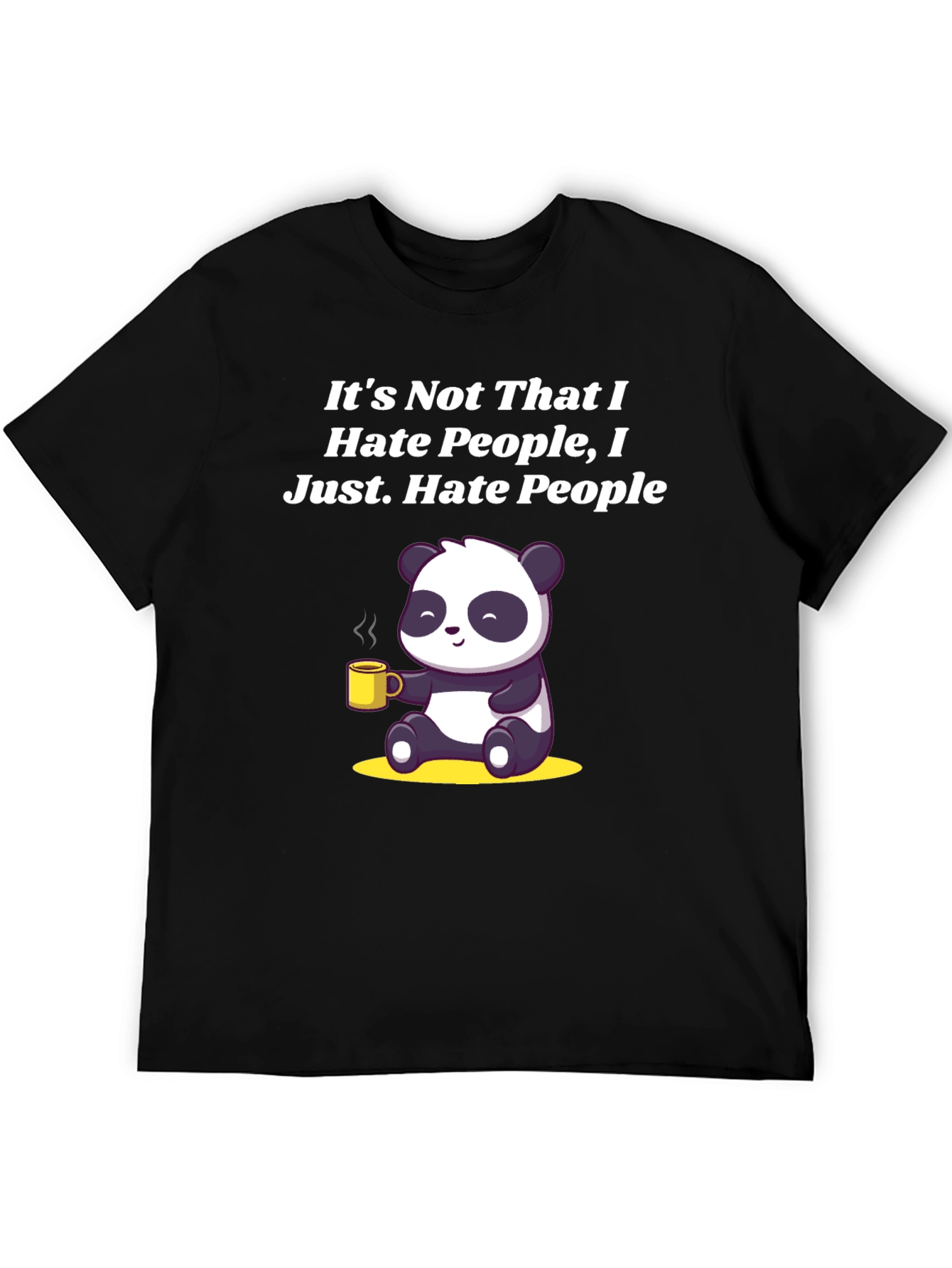 Hate People Panda Graphic Tee - Funny Soft Cotton