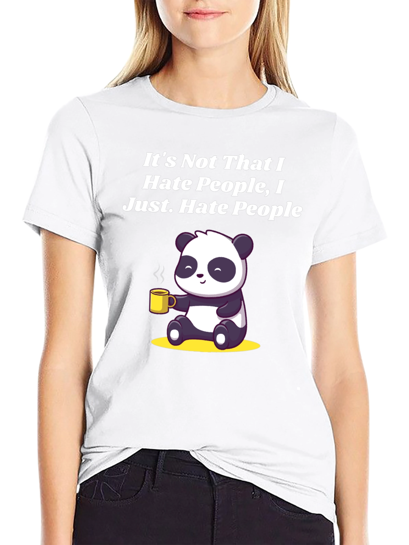 Hate People Panda Graphic Tee - Funny Soft Cotton