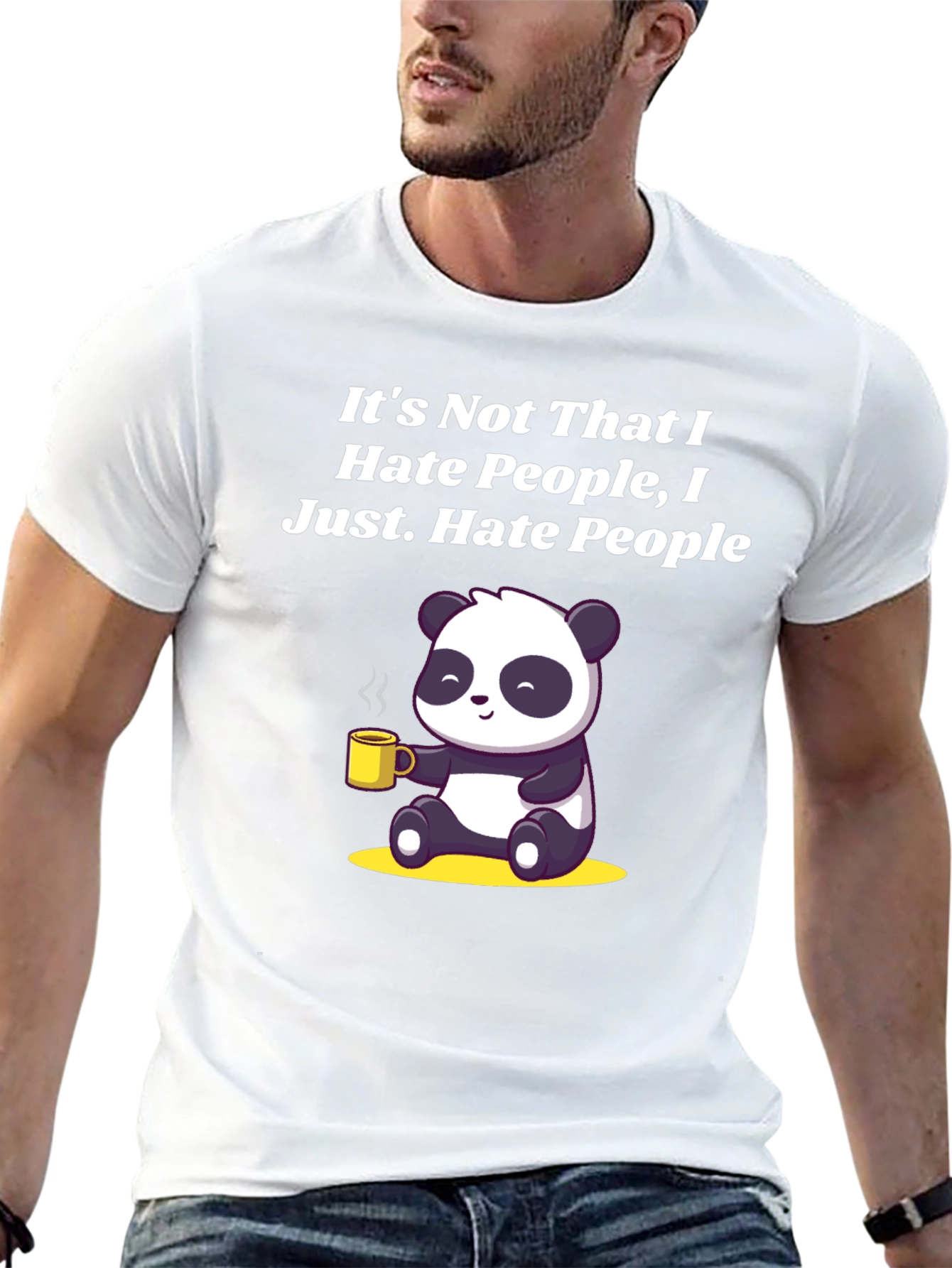 Hate People Panda Graphic Tee - Funny Soft Cotton