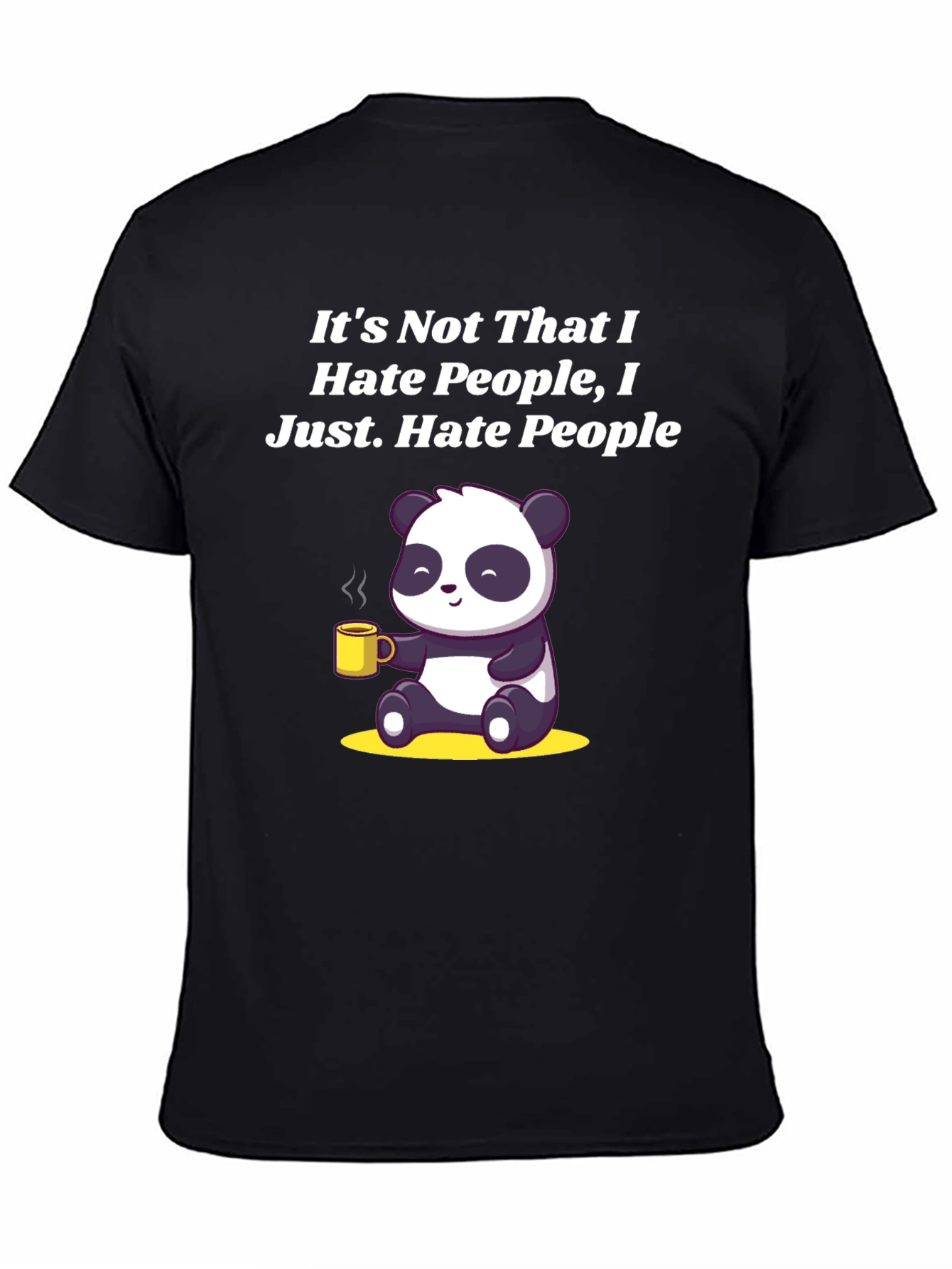 Hate People Panda Graphic Tee - Funny Soft Cotton