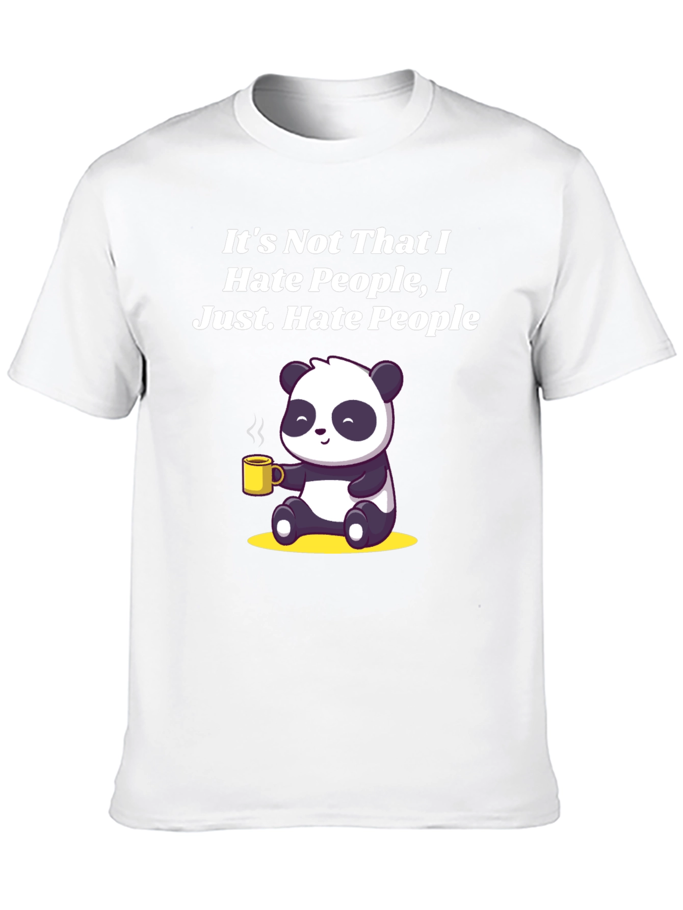 Hate People Panda Graphic Tee - Funny Soft Cotton