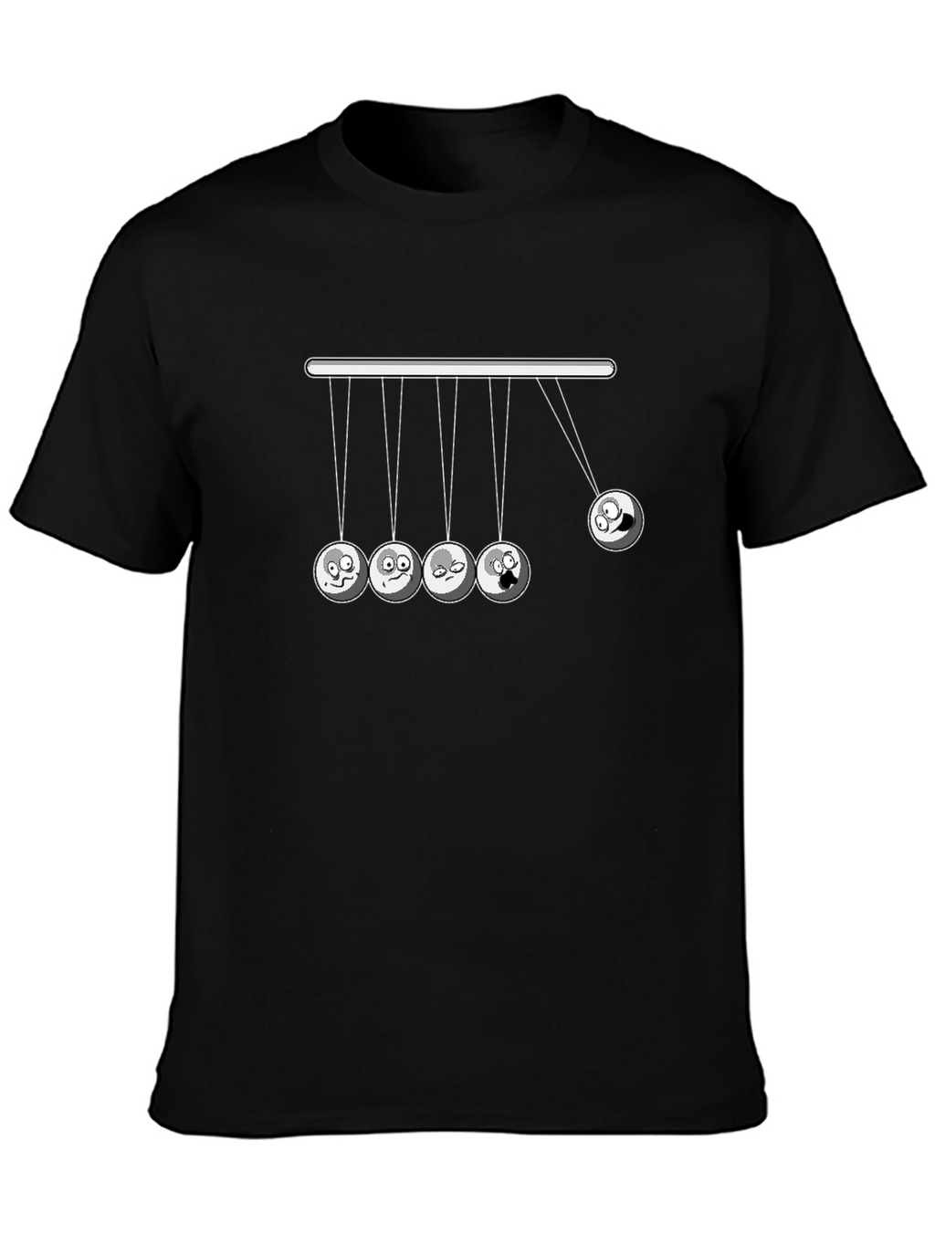 Funny Newtons Cradle Graphic Tee - Black