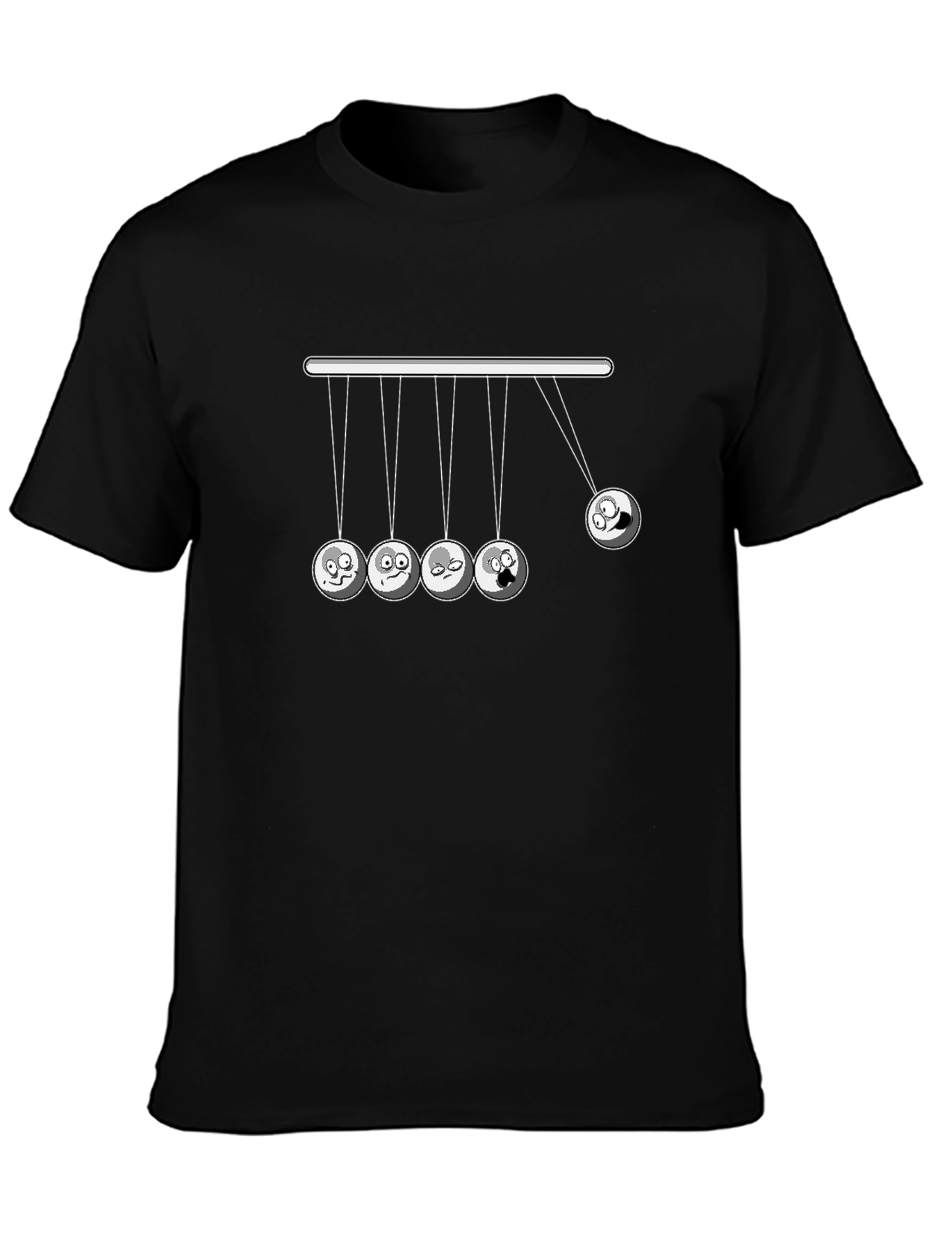 Funny Newtons Cradle Graphic Tee - Black