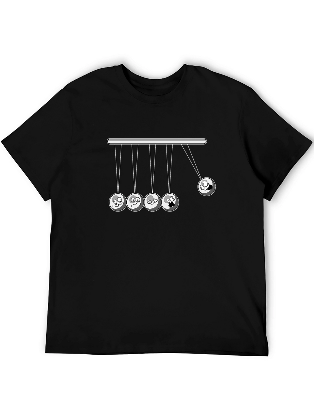 Funny Newtons Cradle Graphic Tee - Black