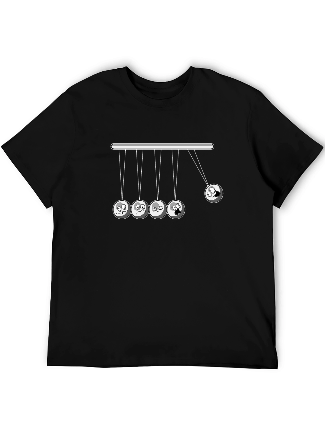 Funny Newtons Cradle Graphic Tee - Black