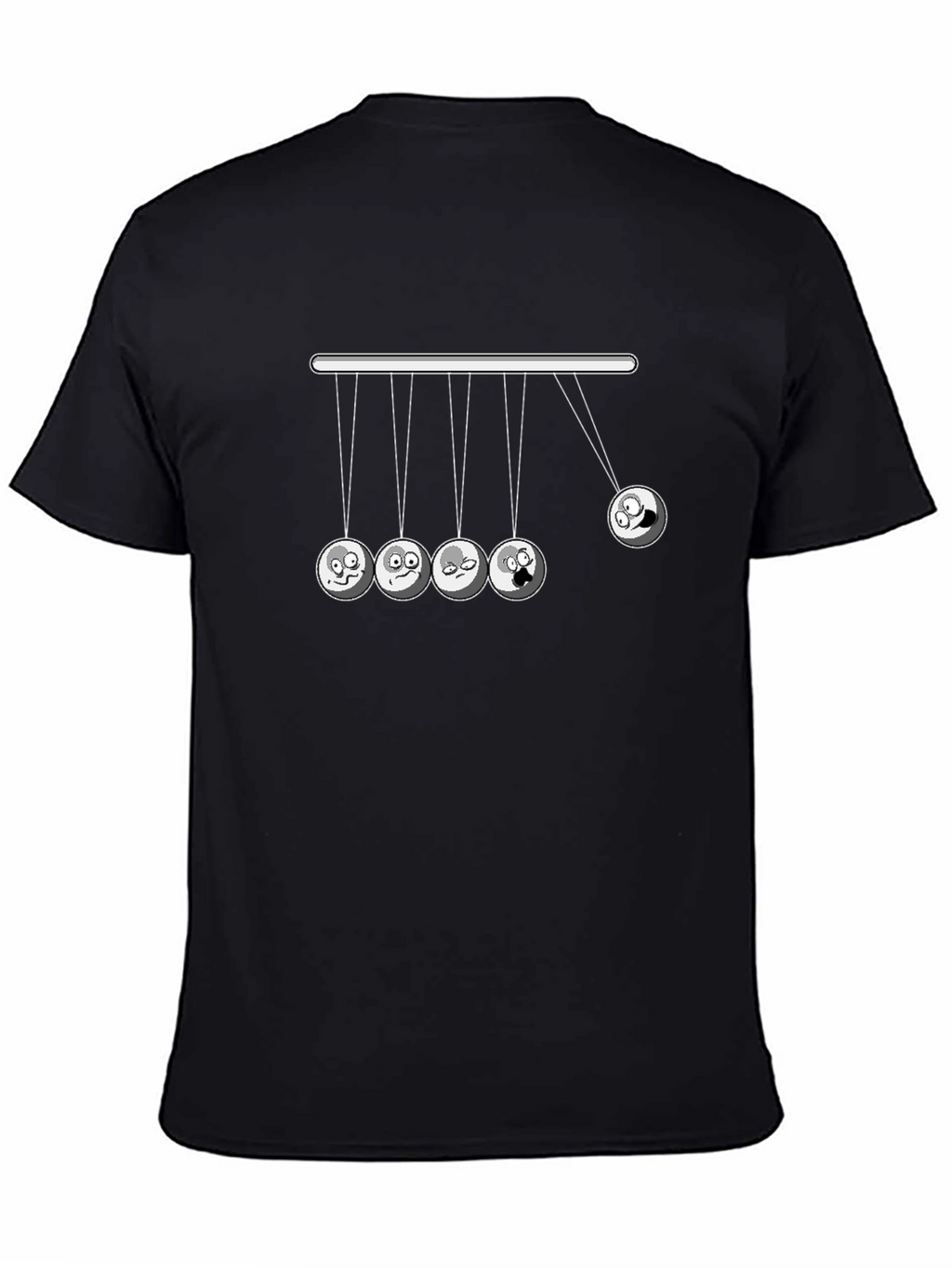 Funny Newtons Cradle Graphic Tee - Black