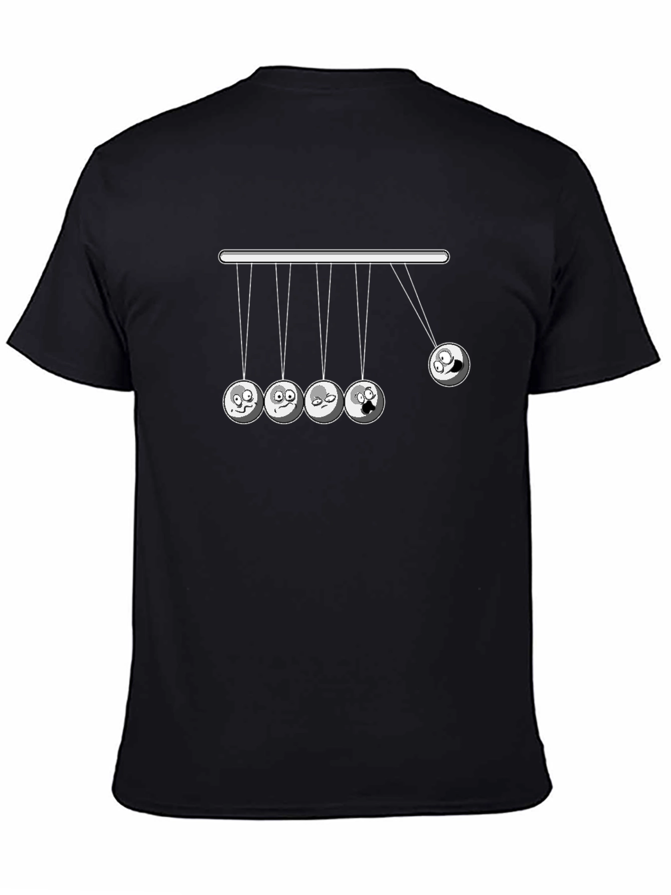 Funny Newtons Cradle Graphic Tee - Black