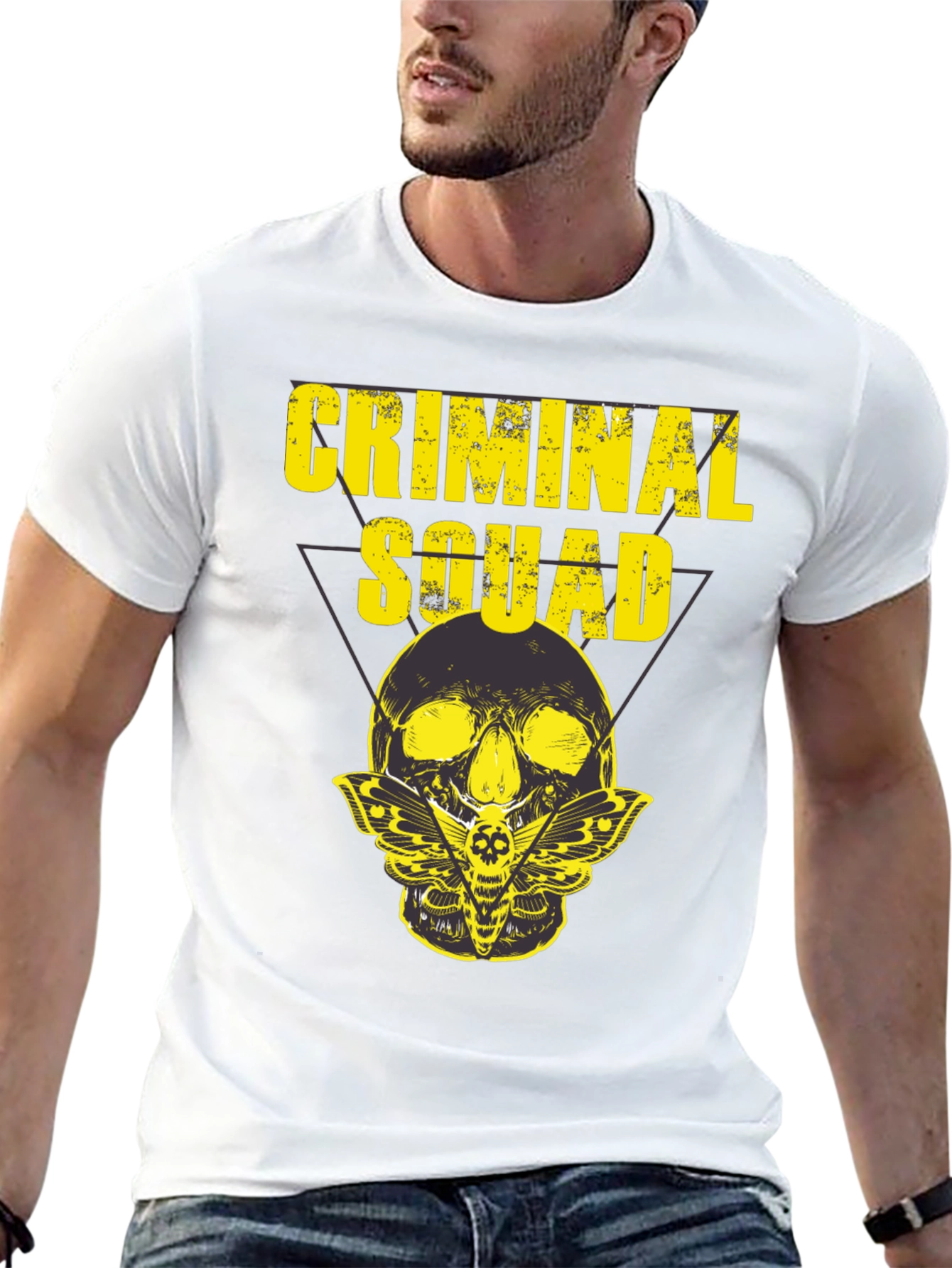 Criminal Squad Graphic T-Shirt - Skull & Moth Design
