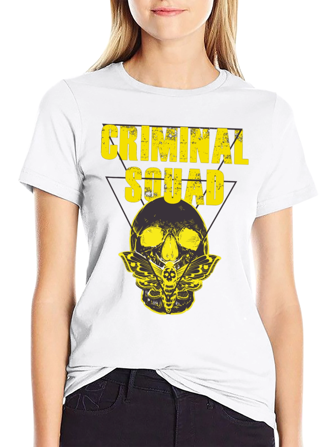 Criminal Squad Graphic T-Shirt - Skull & Moth Design