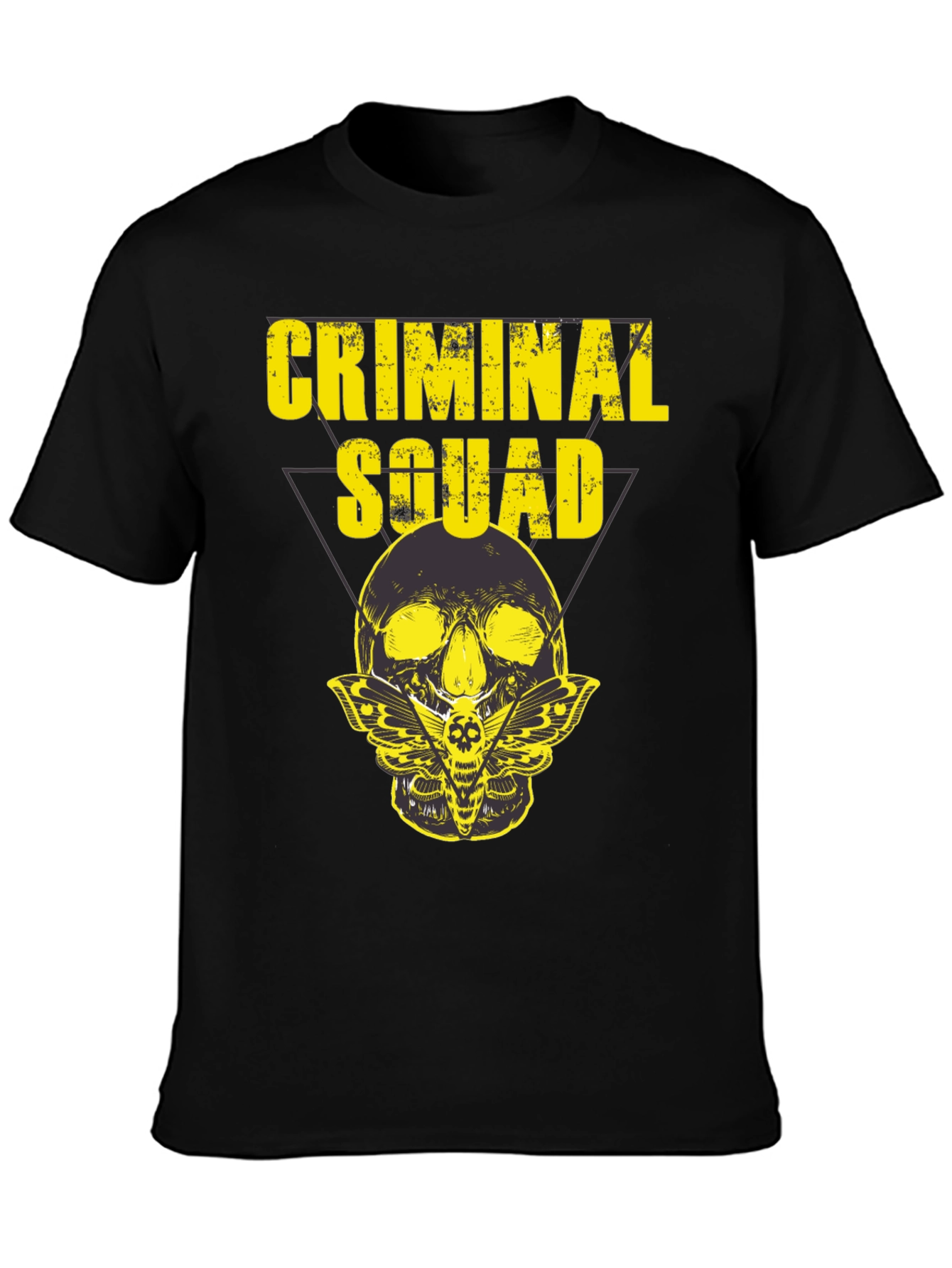 Criminal Squad Graphic T-Shirt - Skull & Moth Design