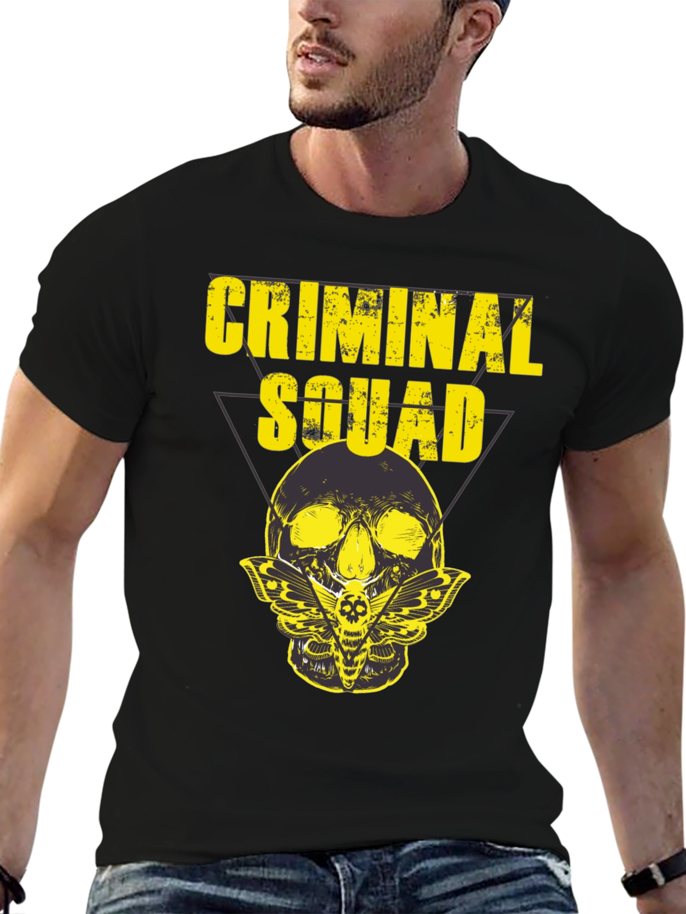 Criminal Squad Graphic T-Shirt - Skull & Moth Design