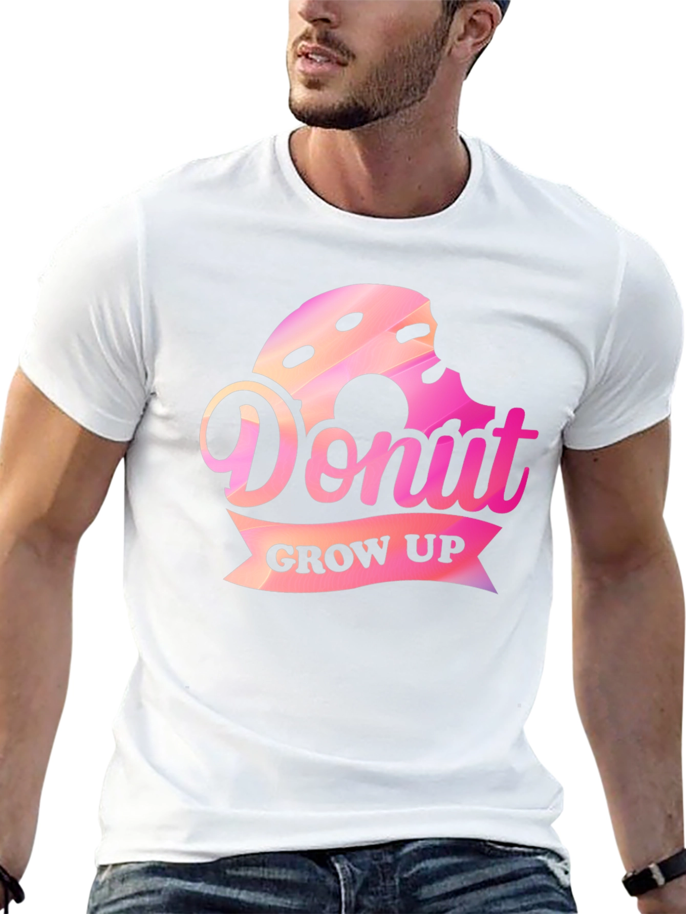 Donut Grow Up Graphic Tee - Fun Casual Shirt