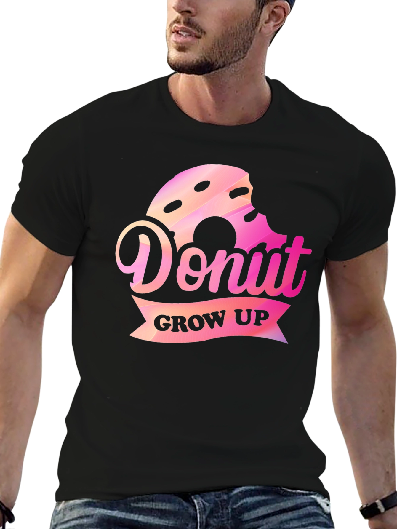 Donut Grow Up Graphic Tee - Fun Casual Shirt