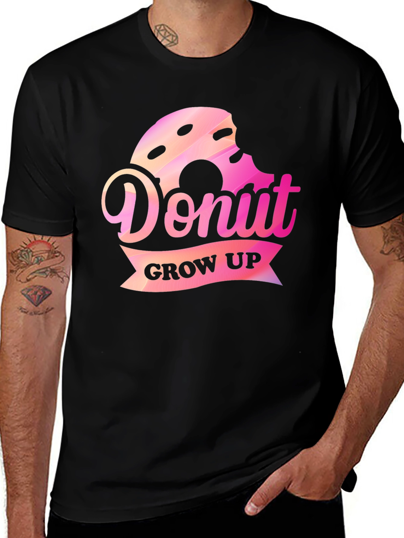 Donut Grow Up Graphic Tee - Fun Casual Shirt