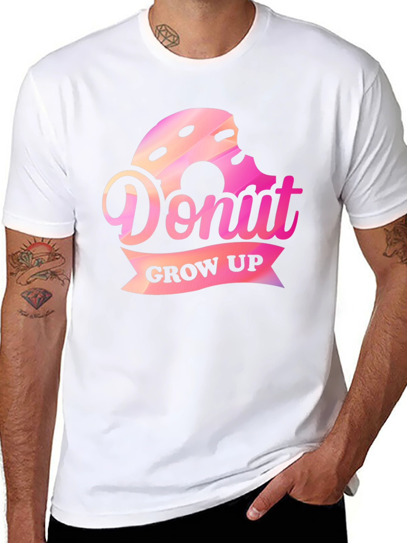 Donut Grow Up Graphic Tee - Fun Casual Shirt