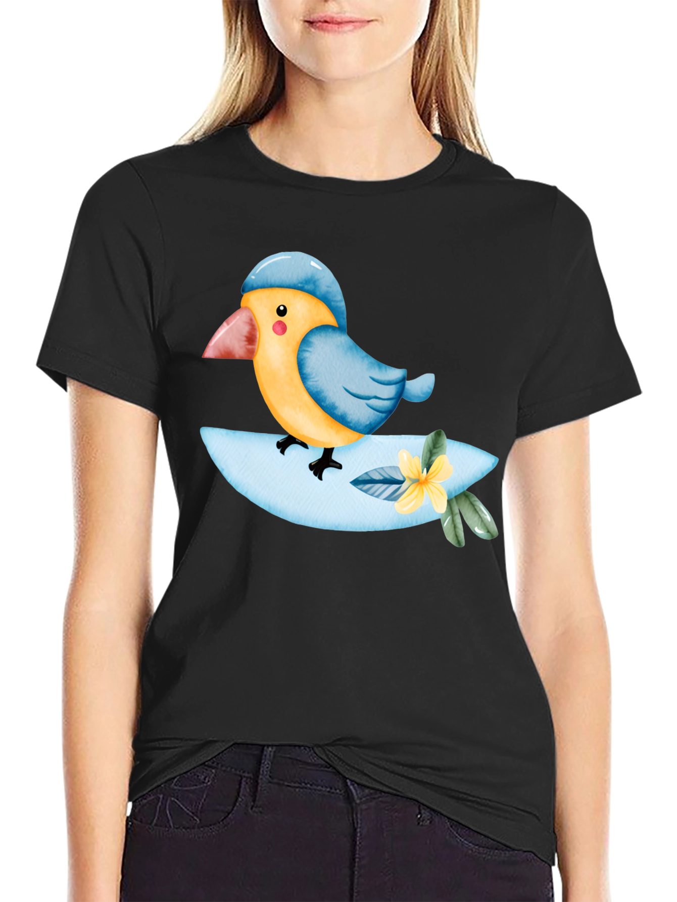 Bird on a Branch T-Shirt - Cute Animal Tee