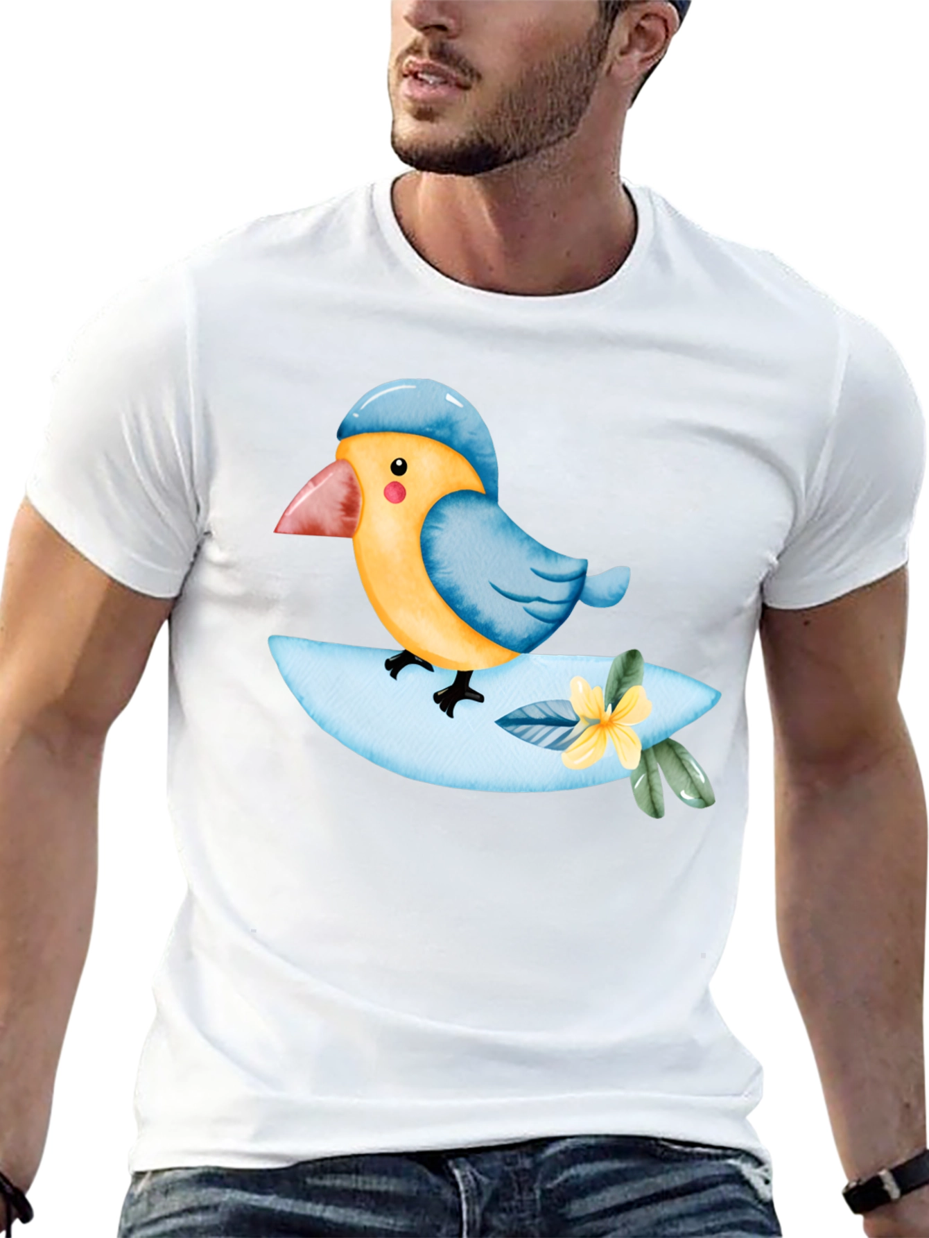 Bird on a Branch T-Shirt - Cute Animal Tee