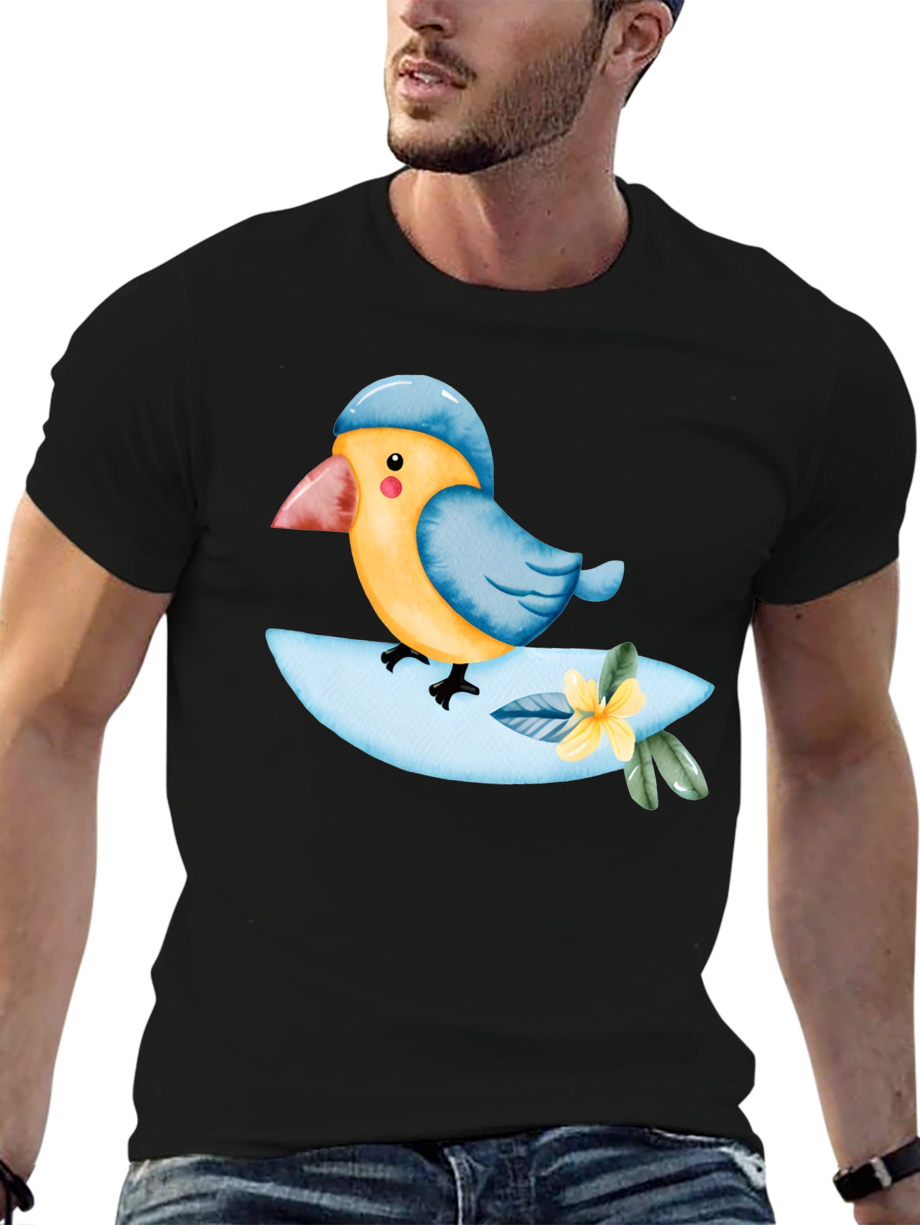Bird on a Branch T-Shirt - Cute Animal Tee