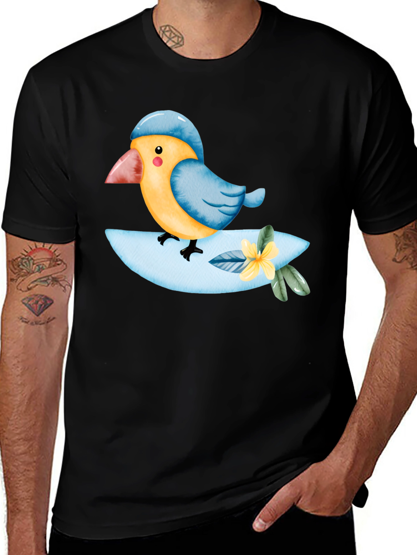 Bird on a Branch T-Shirt - Cute Animal Tee