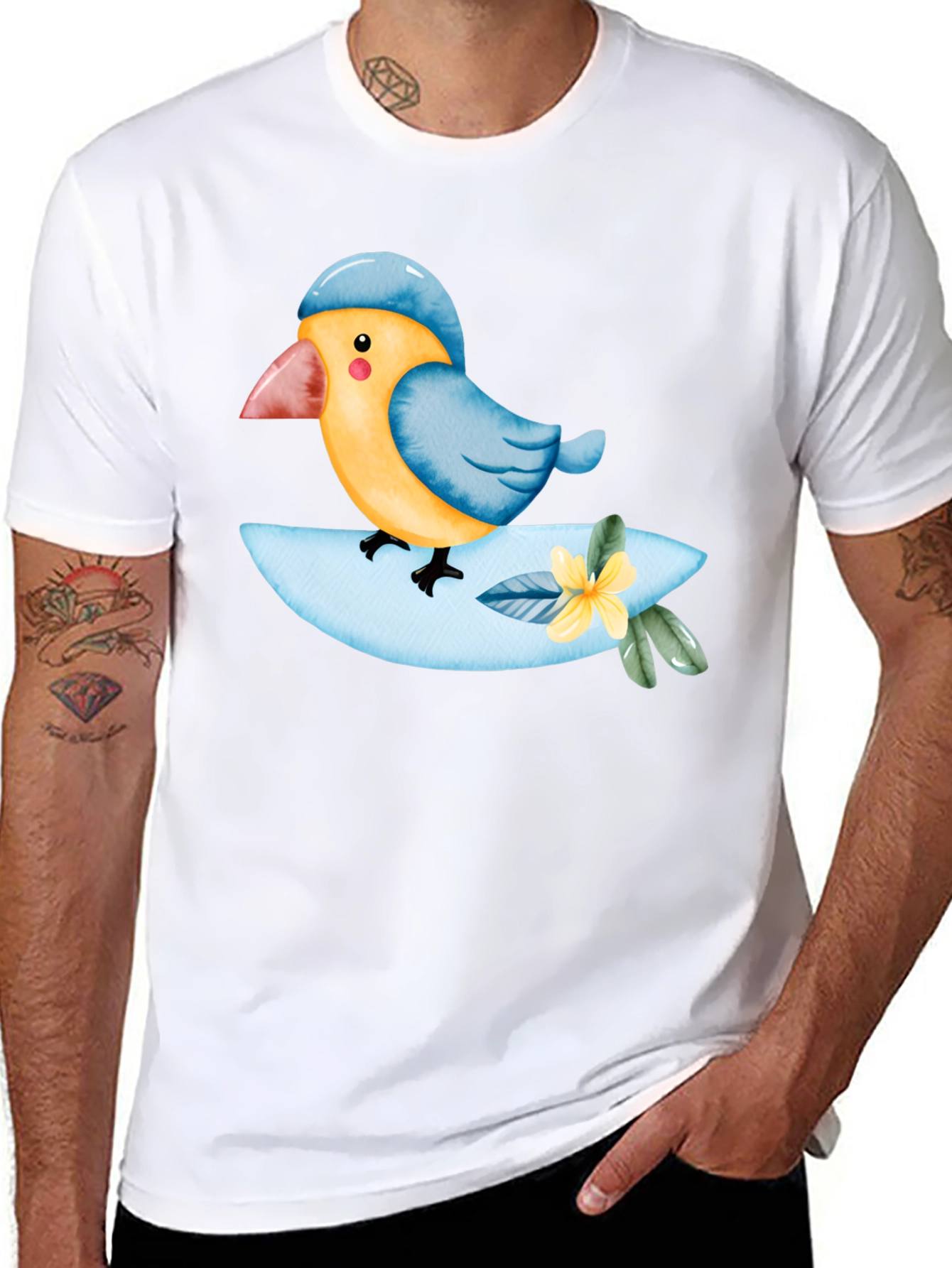 Bird on a Branch T-Shirt - Cute Animal Tee