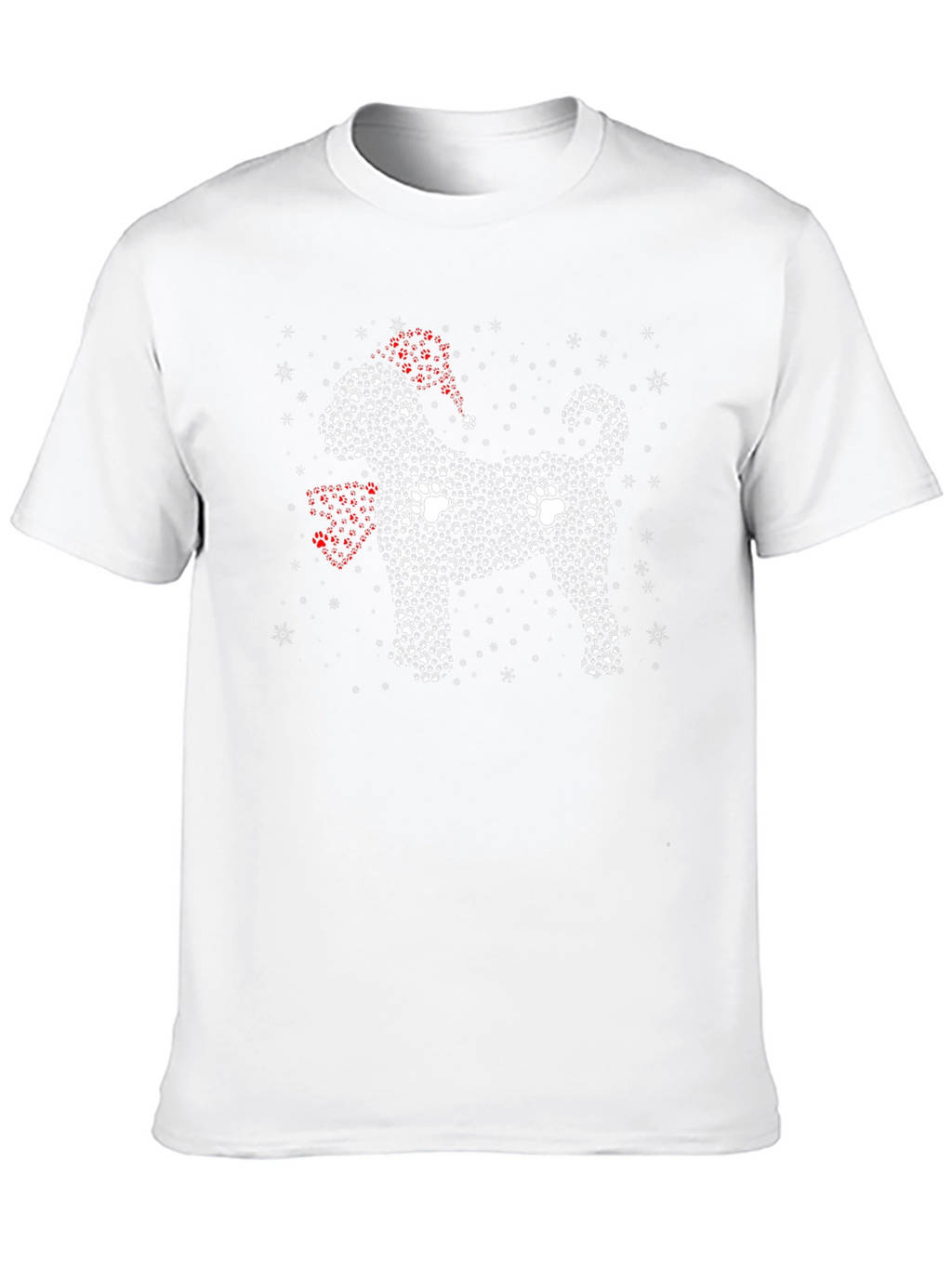 Dog Paw Print Christmas T-Shirt
