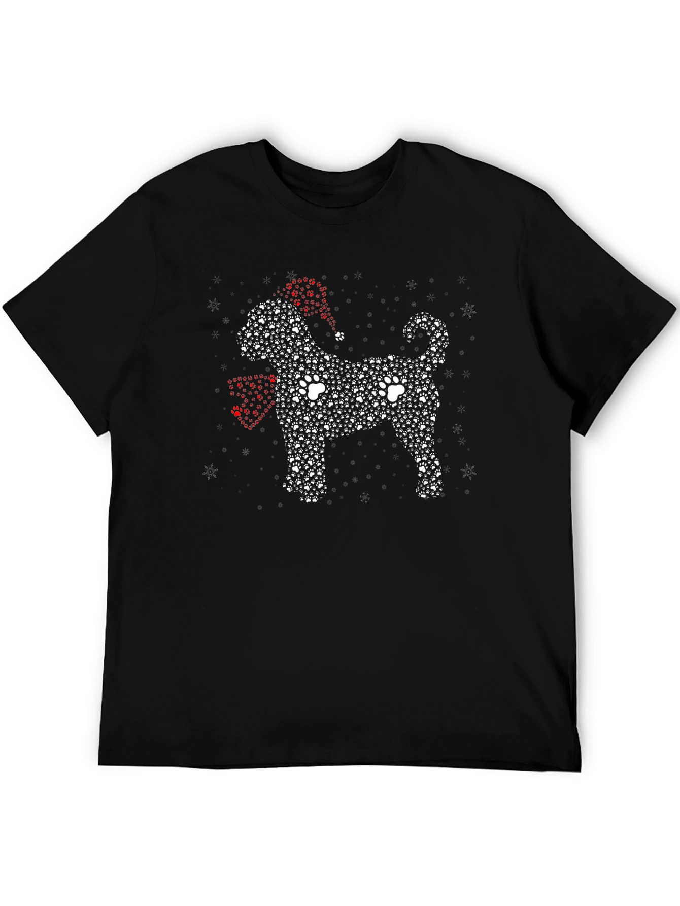 Dog Paw Print Christmas T-Shirt