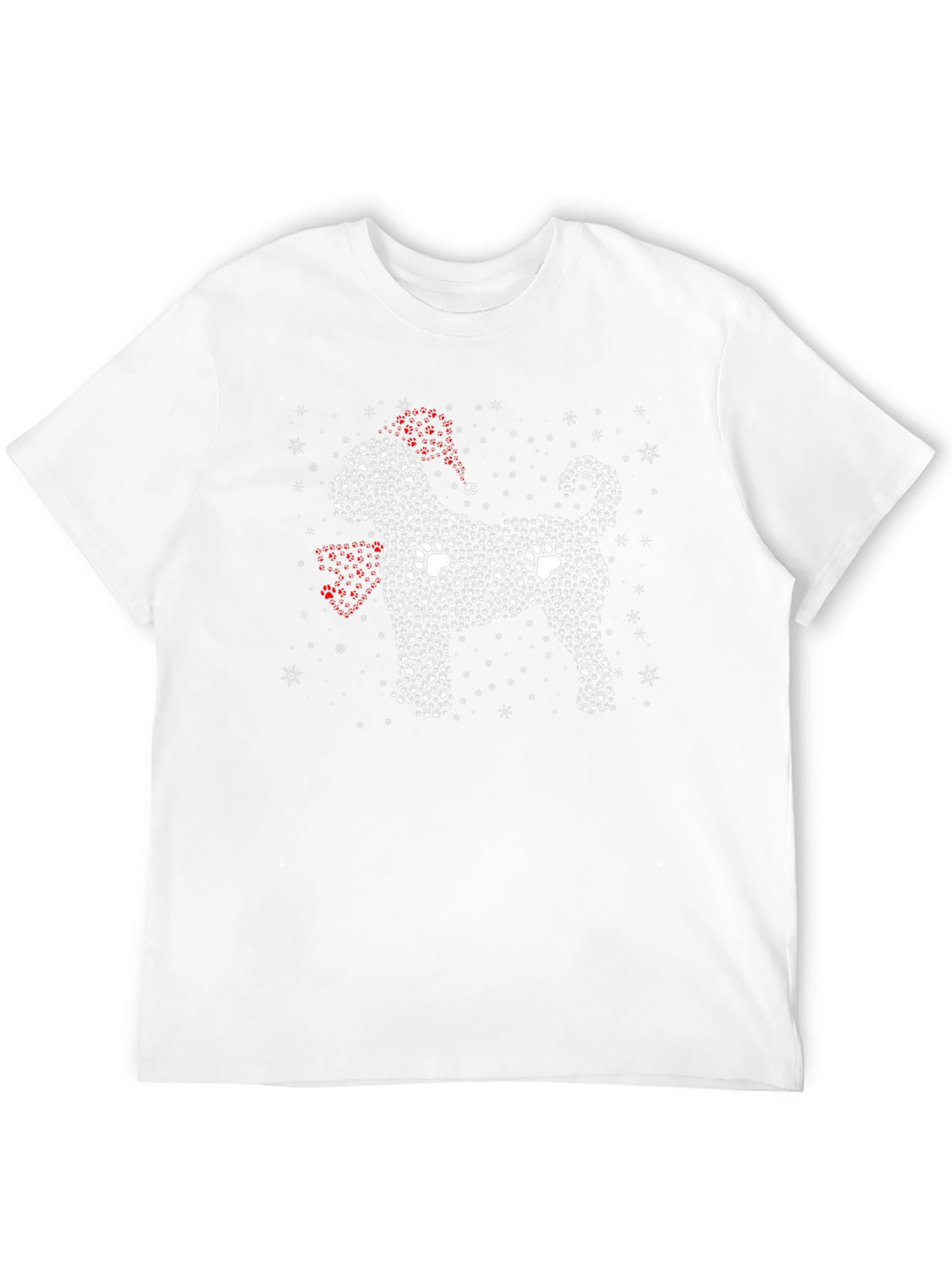 Dog Paw Print Christmas T-Shirt