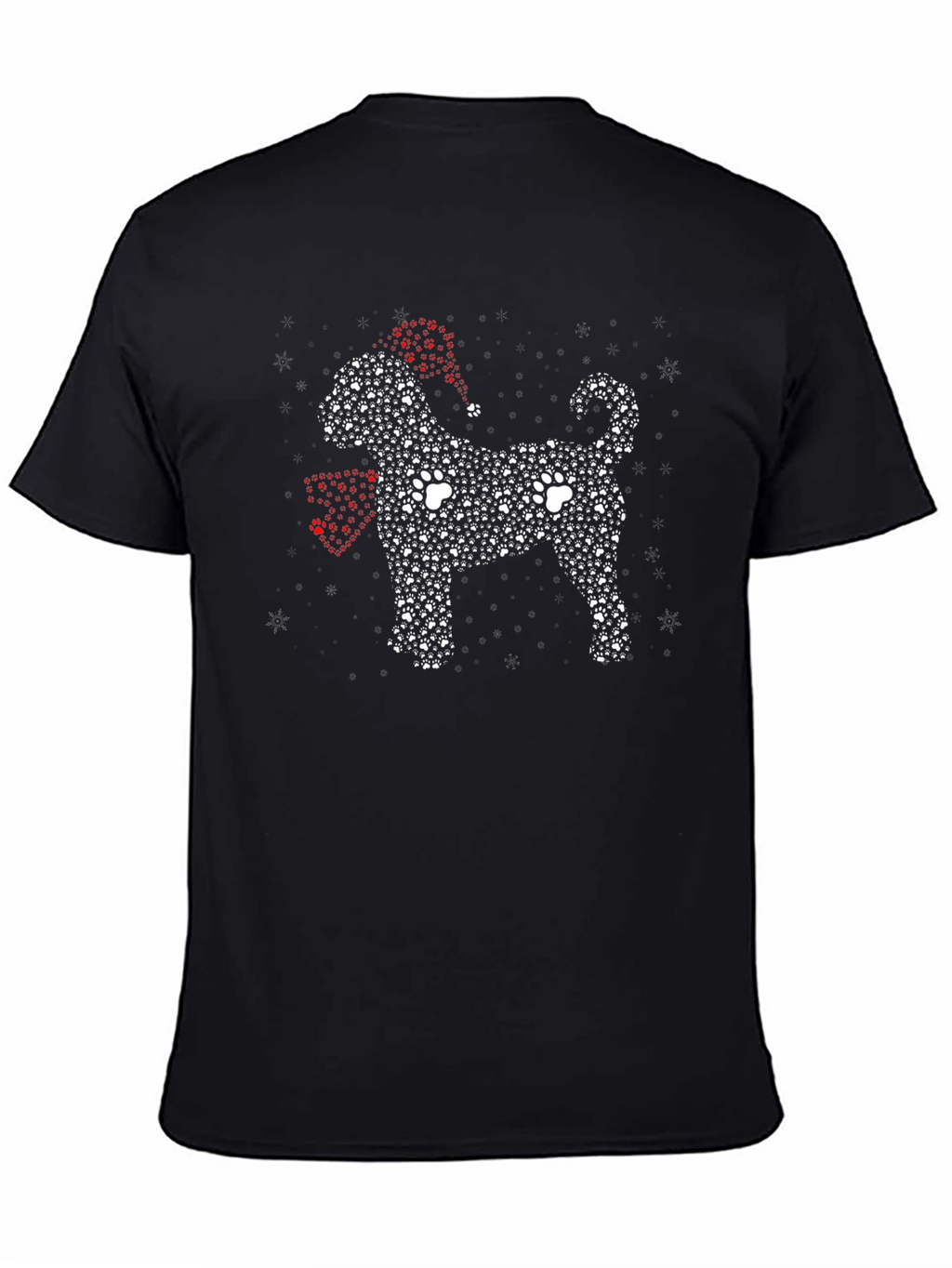 Dog Paw Print Christmas T-Shirt