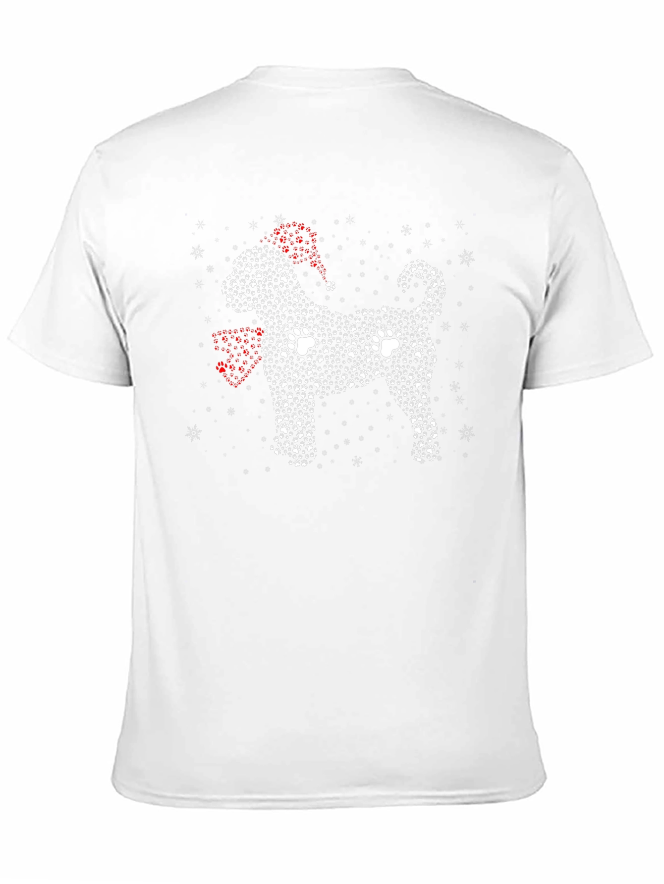 Dog Paw Print Christmas T-Shirt