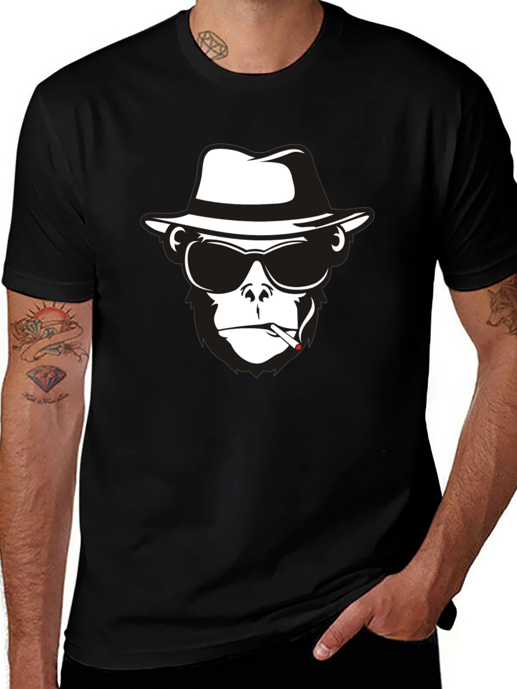 Cool Monkey Graphic Tee - Black T-Shirt