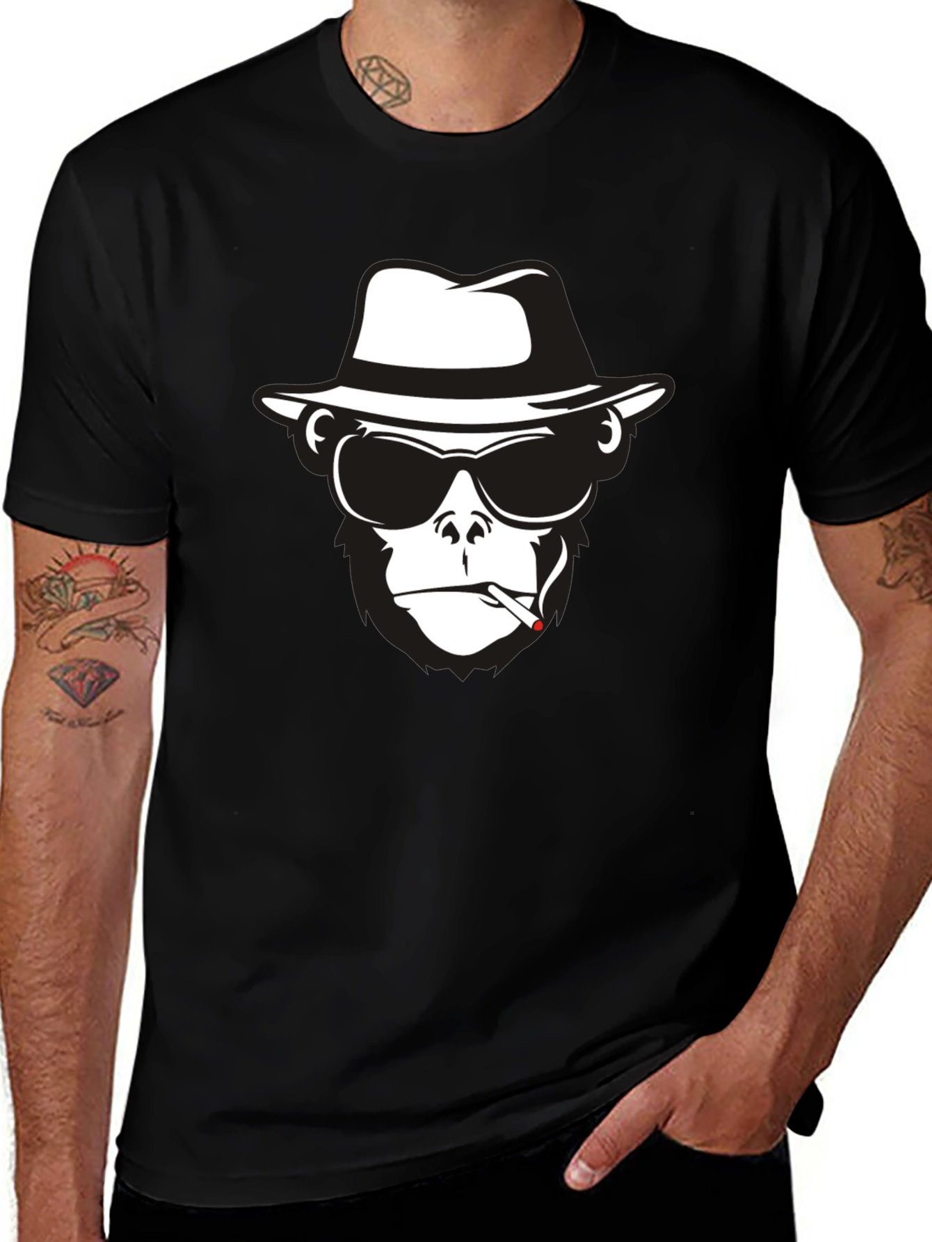 Cool Monkey Graphic Tee - Black T-Shirt