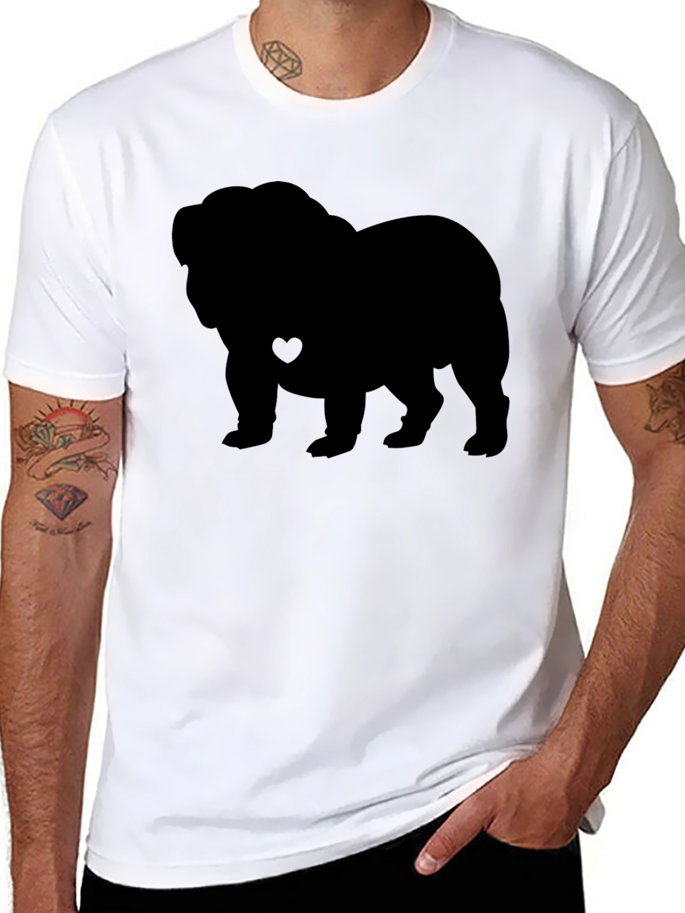 Bulldog Silhouette Graphic Tee - Casual Comfort