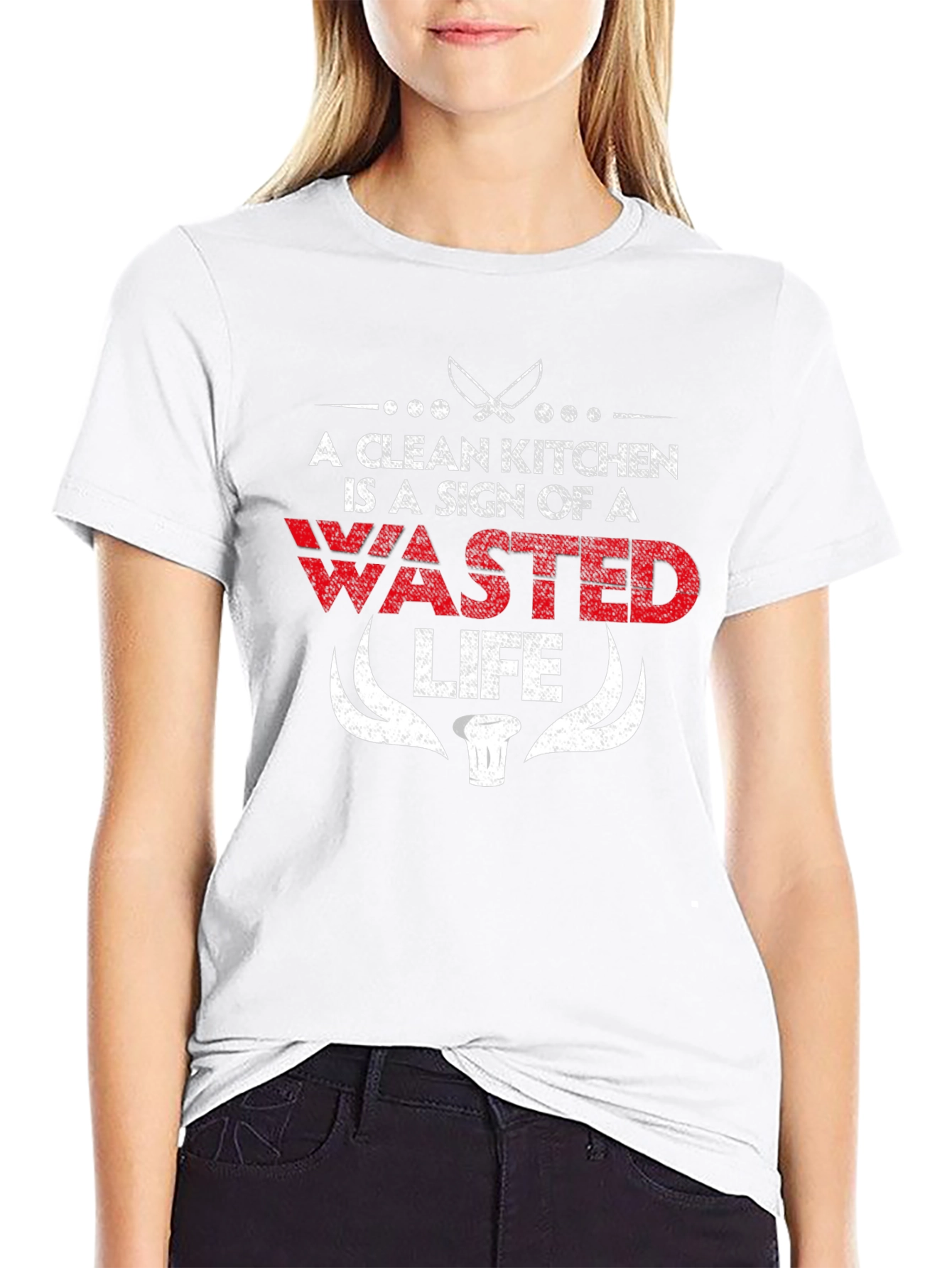 A Clean Kitchen is a Wasted Life Funny Chef T-Shirt