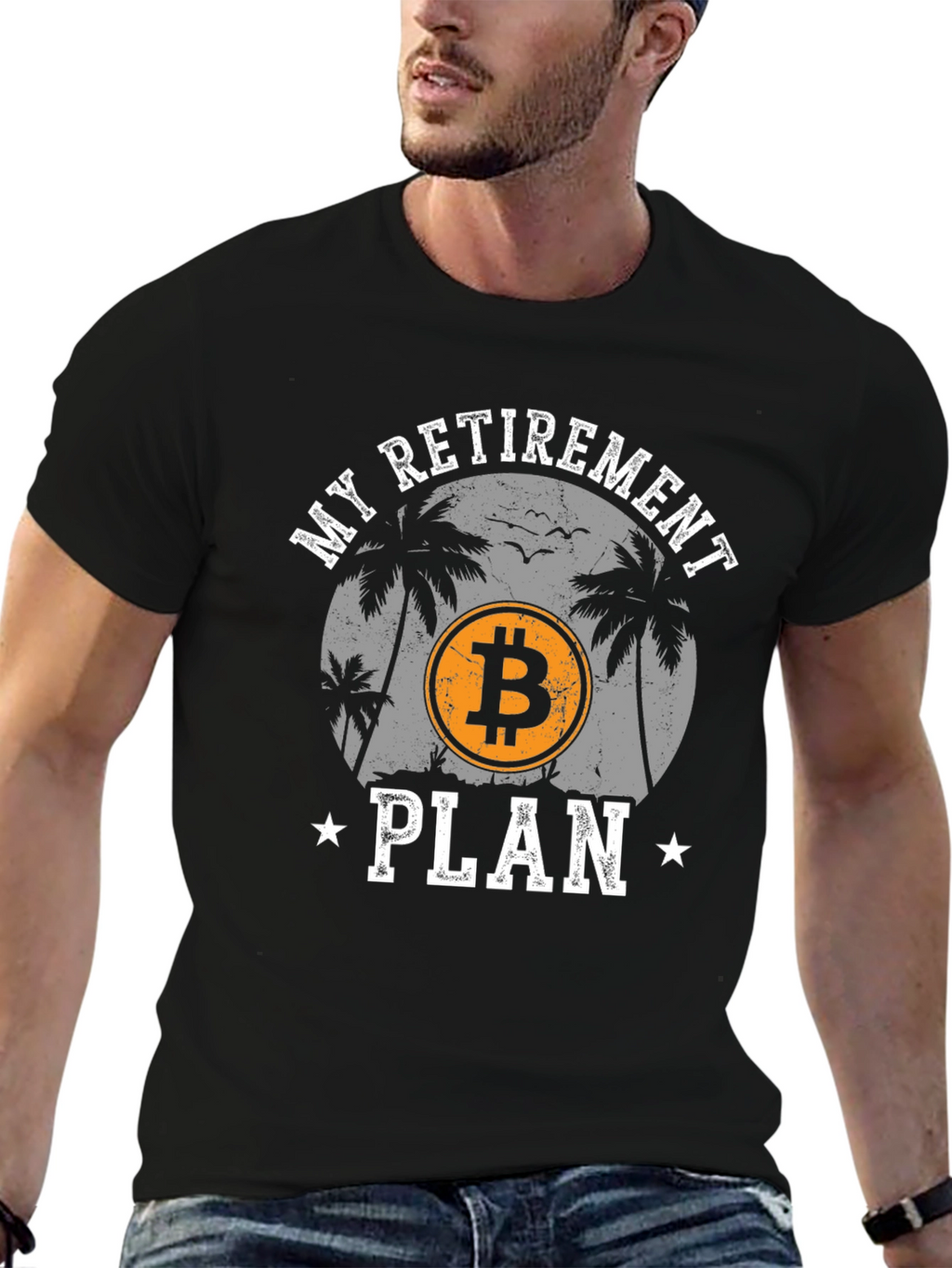 Bitcoin Retirement Plan Black Graphic Tee